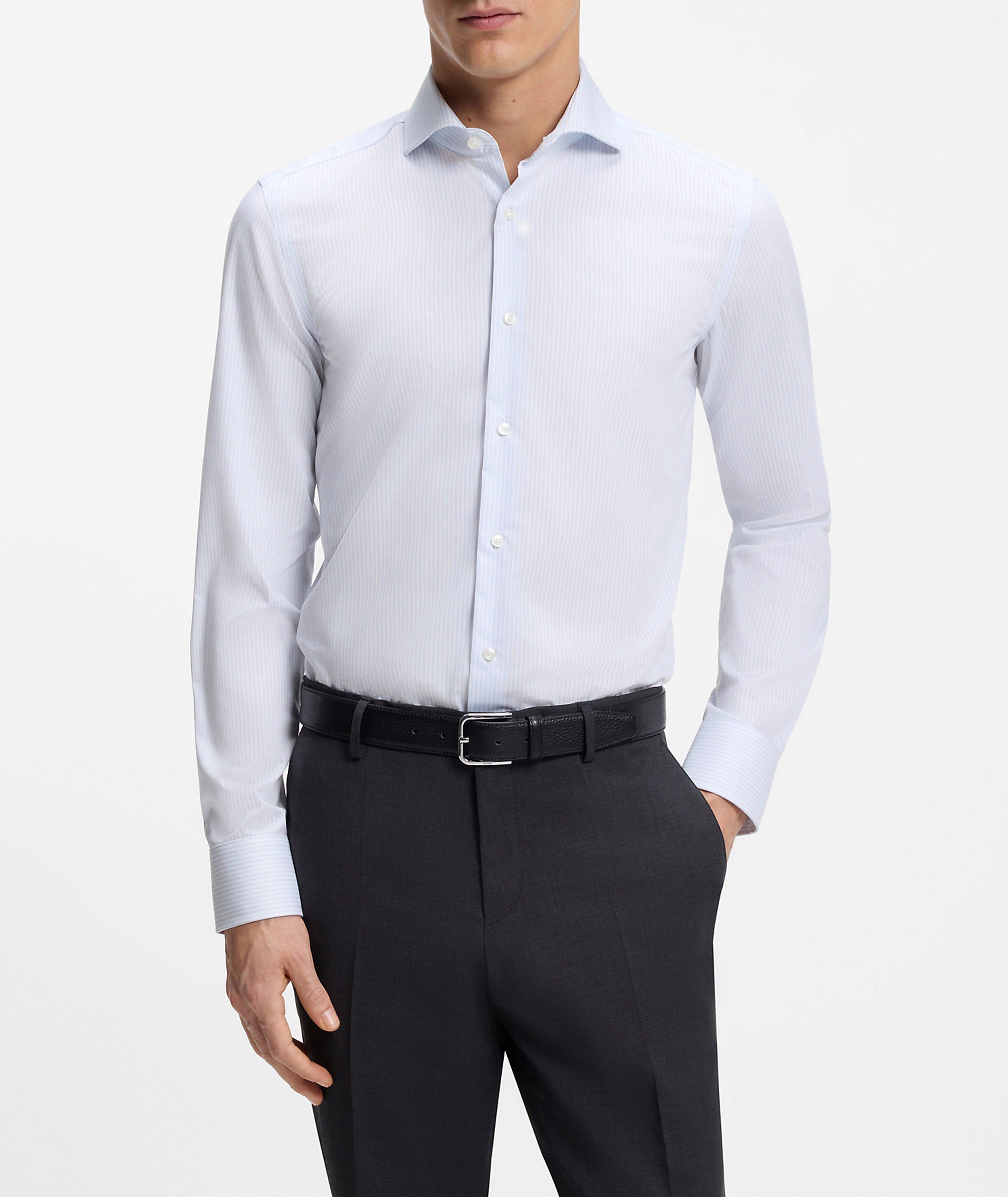 Chemise habillée coton rayé Hank coupe-ajustée image 1