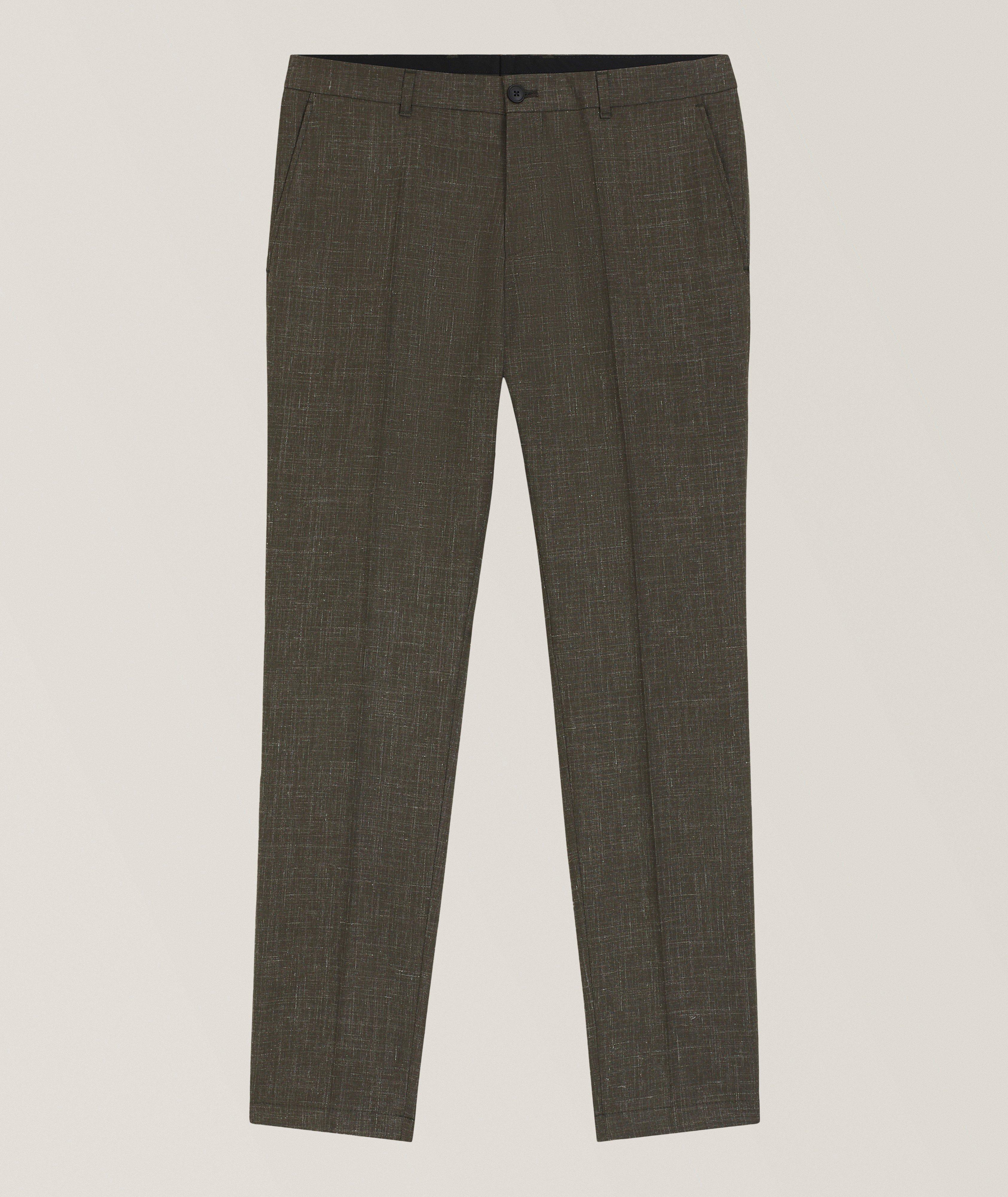 BOSS Genius Slim-Fit Wool-Linen Dress Pants