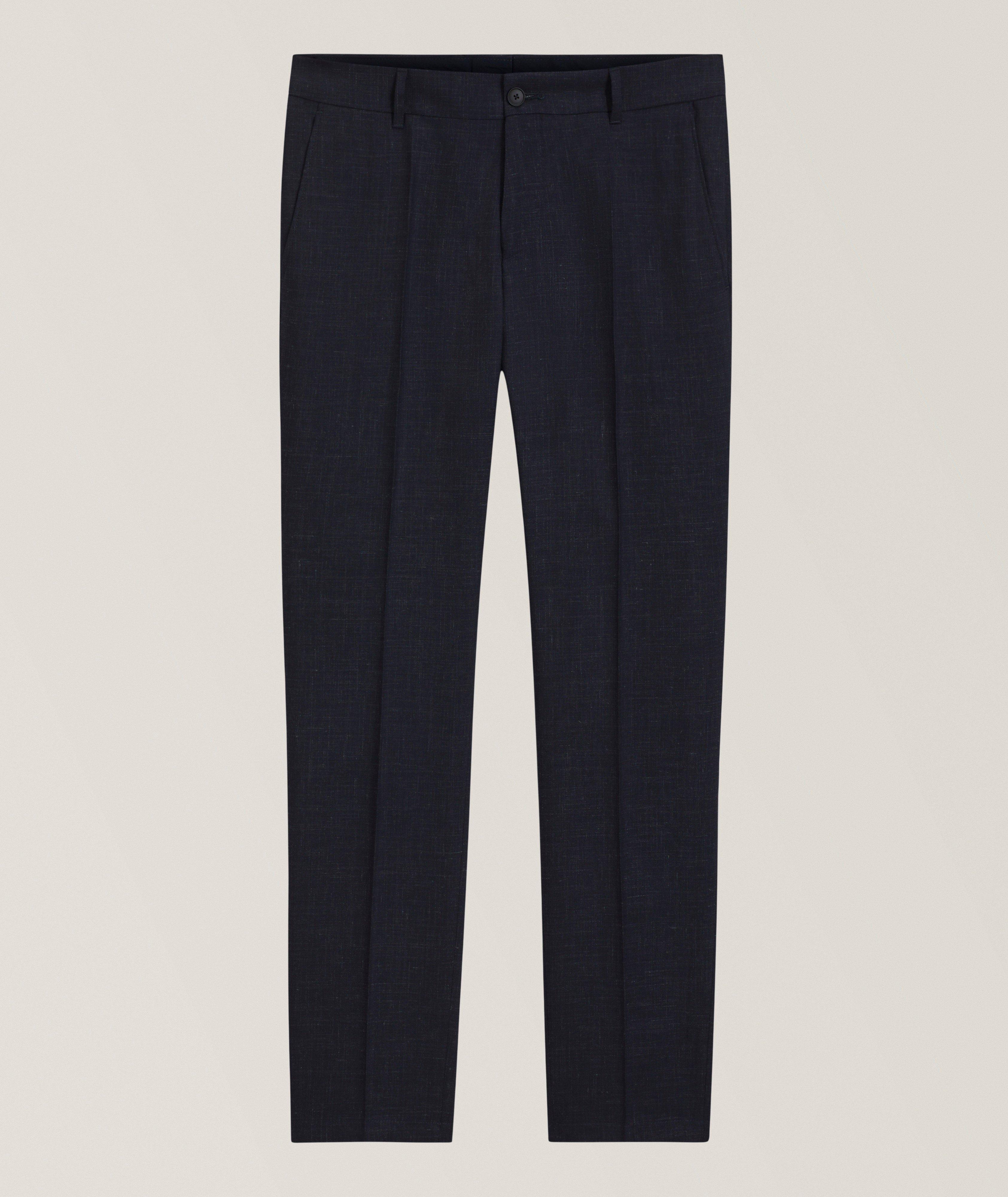 BOSS Slim-Fit Wool-Linen Pants