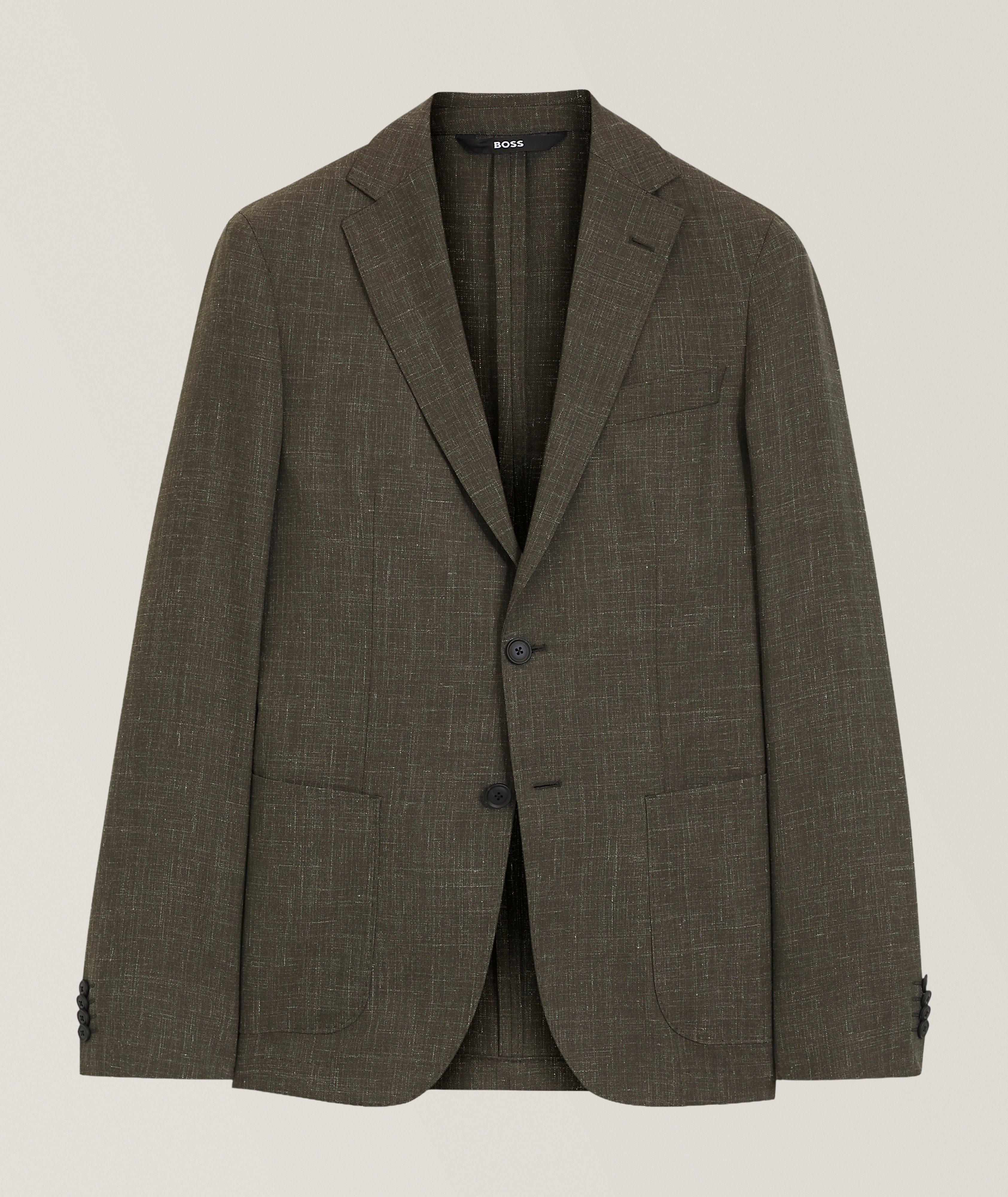 BOSS Hanry Mélange Wool-Linen Sport Jacket