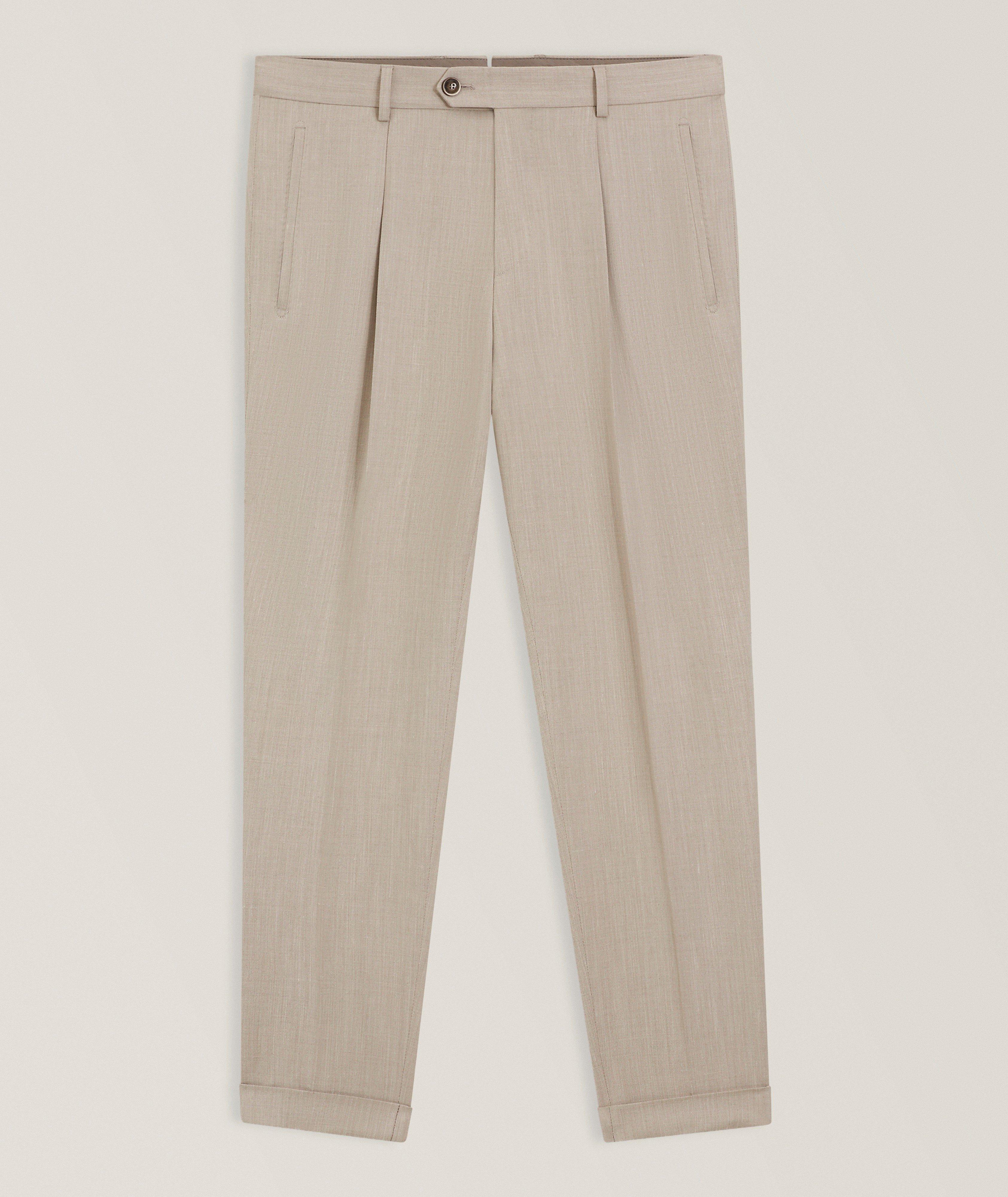 BOSS Peet Tapered Cotton-Silk Dress Pants