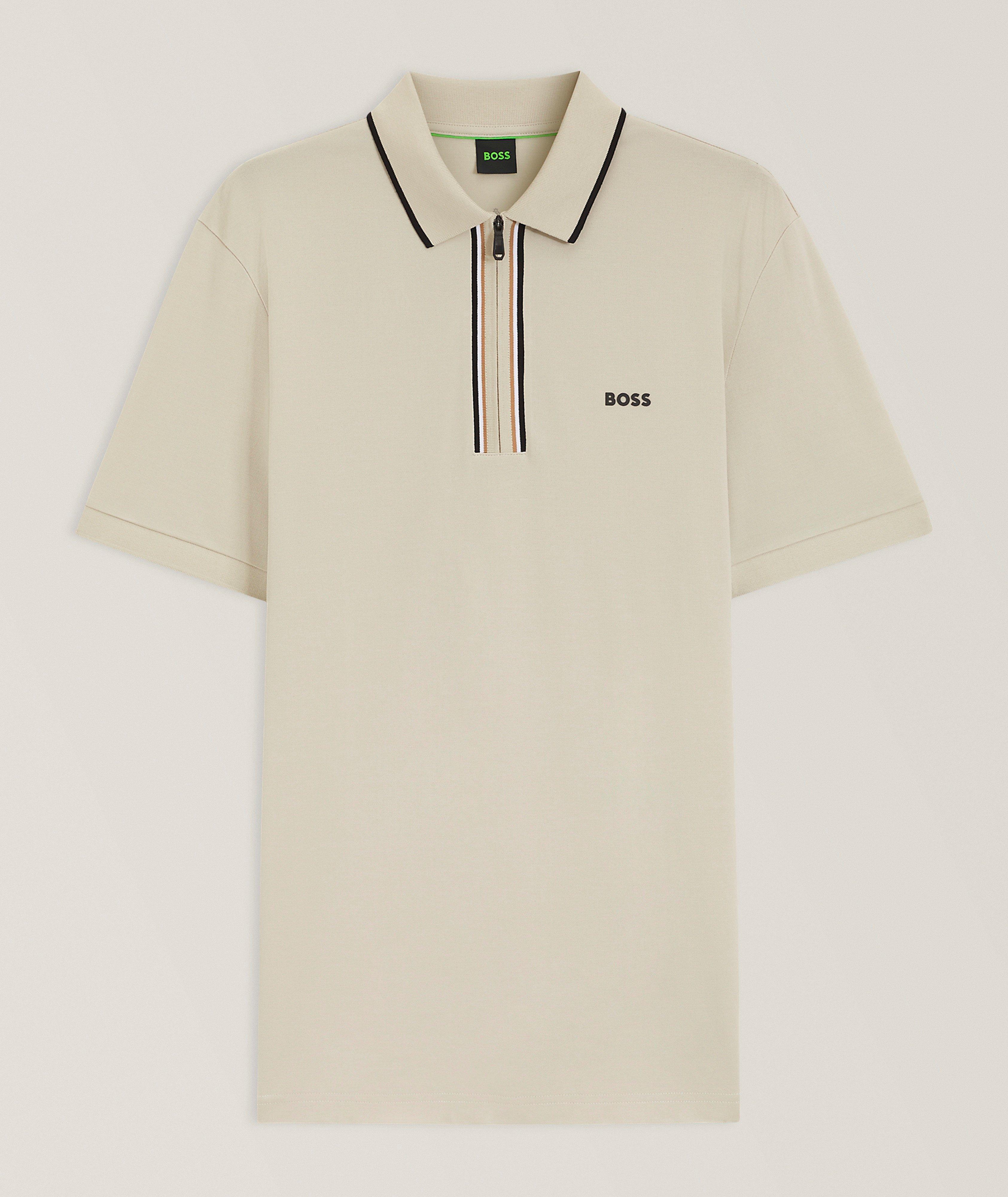 BOSS Philix Active Slim-Fit Quarter-Zip Polo