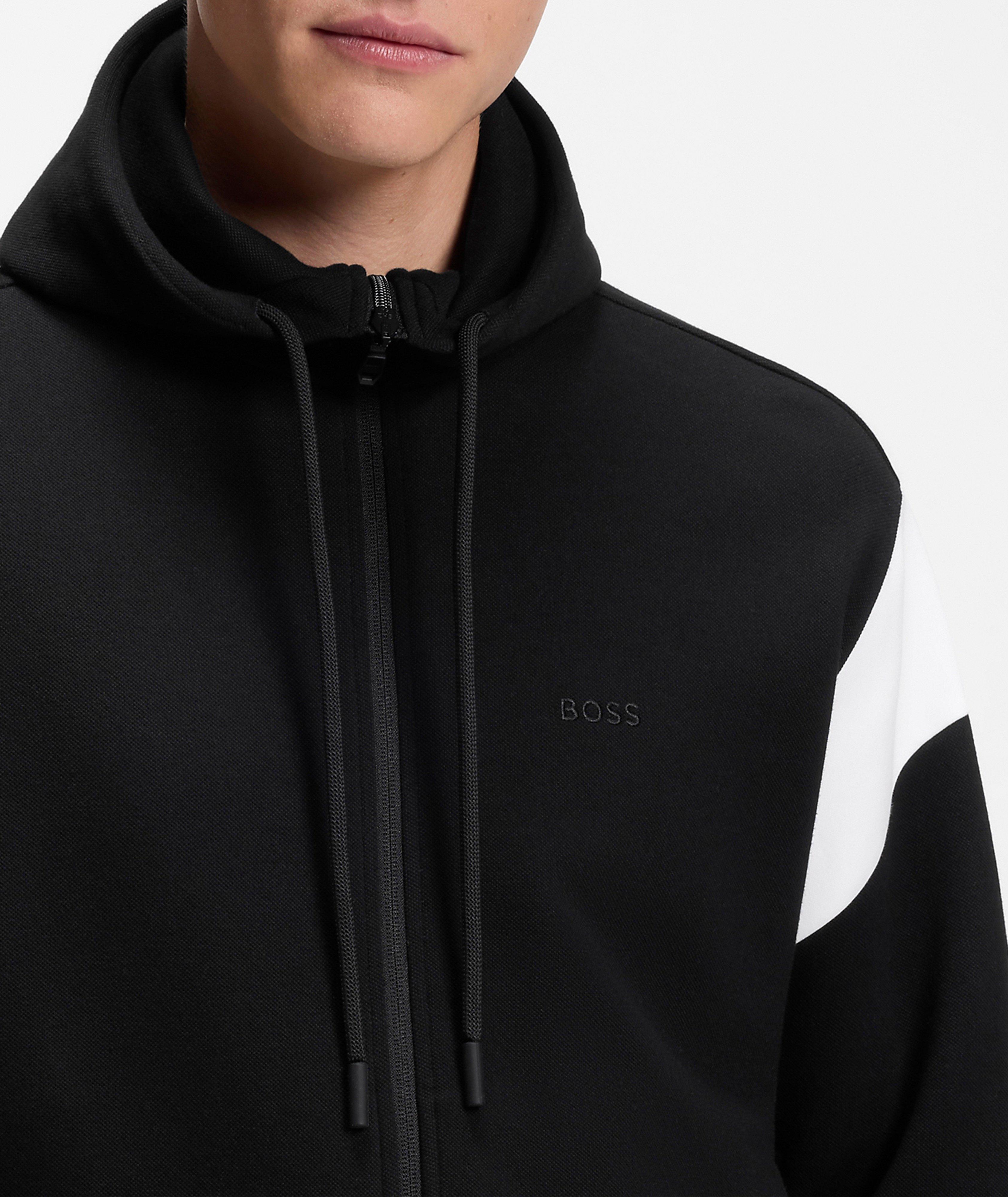 Spacer Piqué Cotton-Blend Hooded Sweater image 3