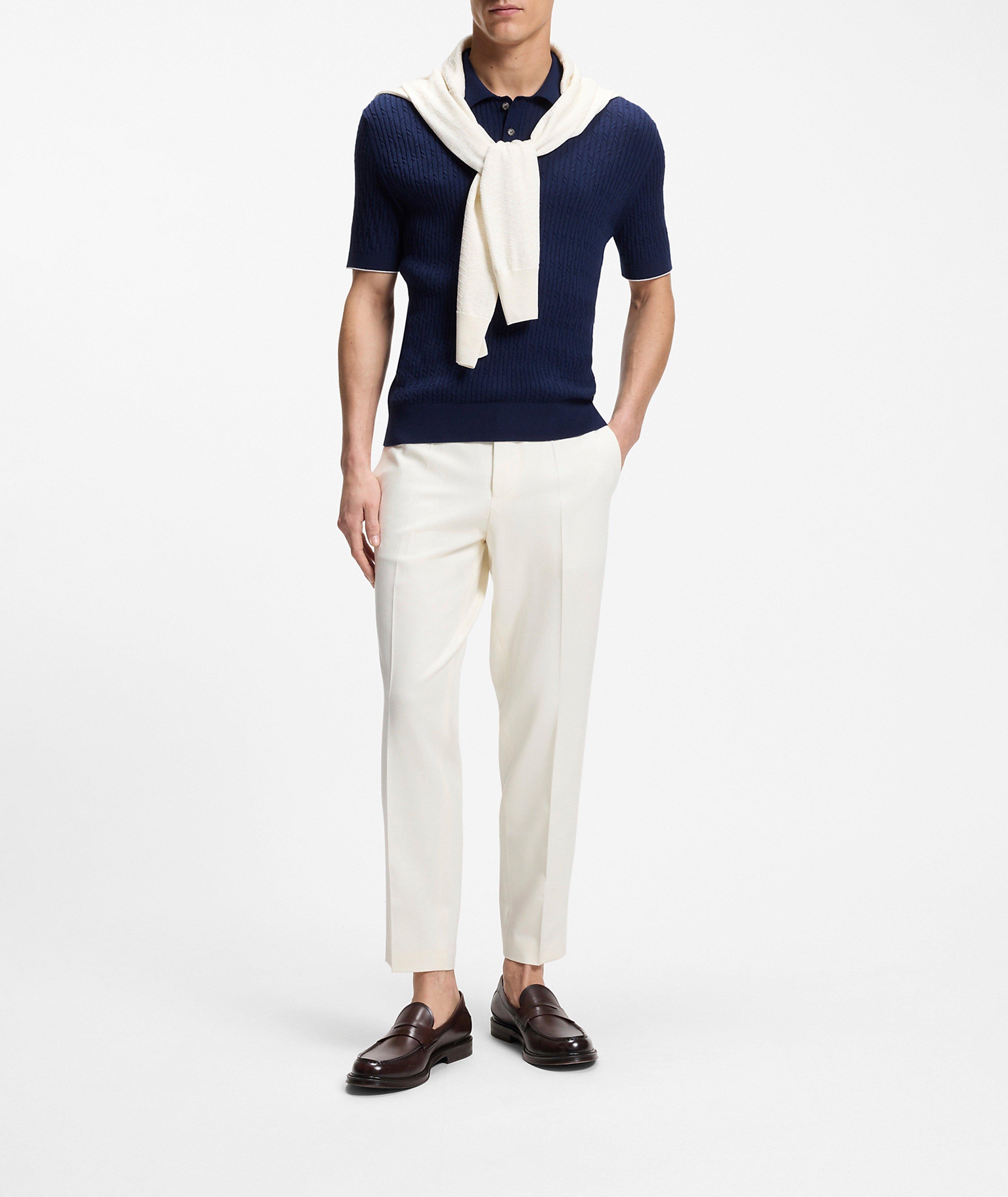 Luciano Cotton-Cashmere Cable Knit Polo image 2