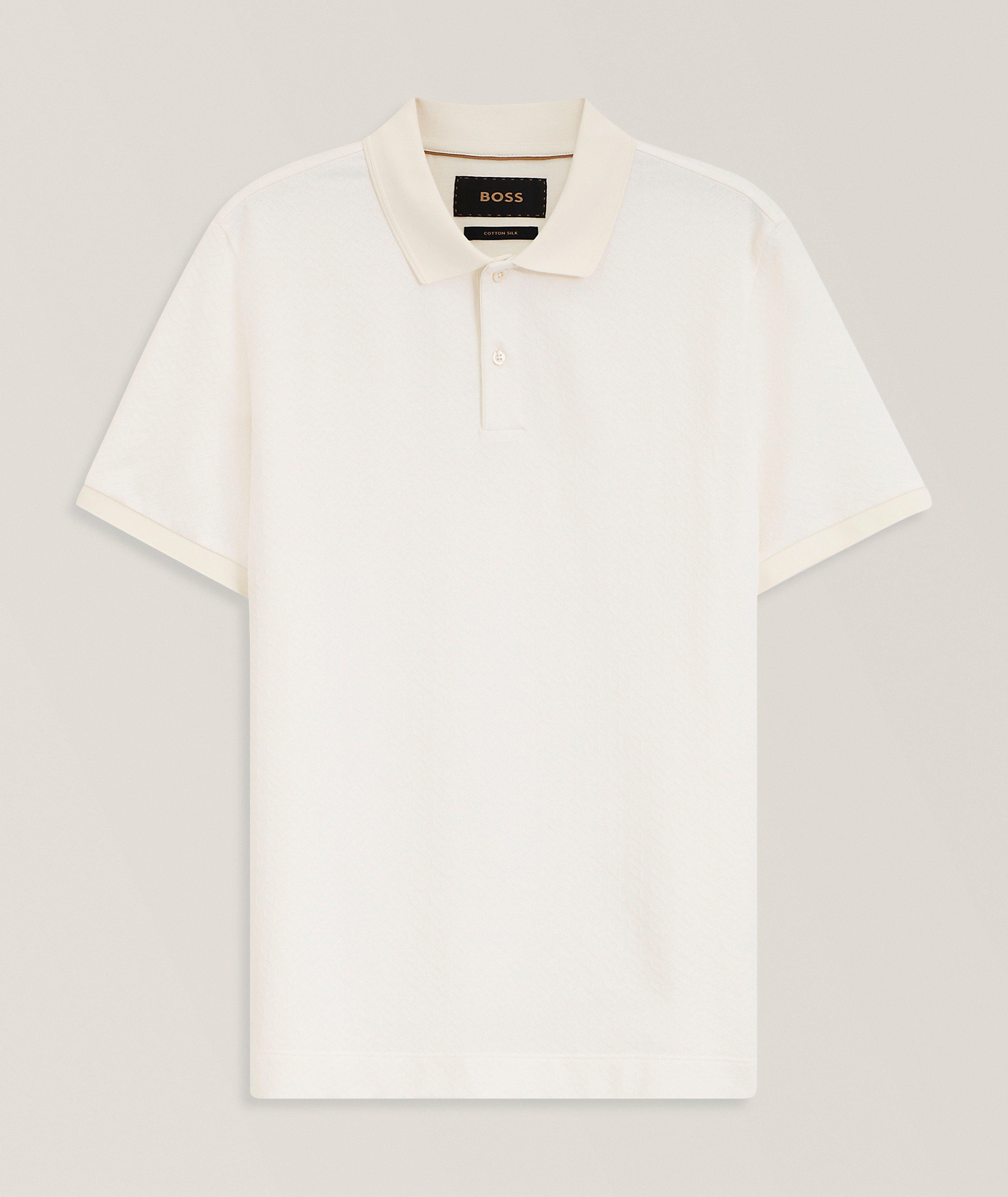 BOSS Perry Geometric Jacquard Cotton-Silk Polo