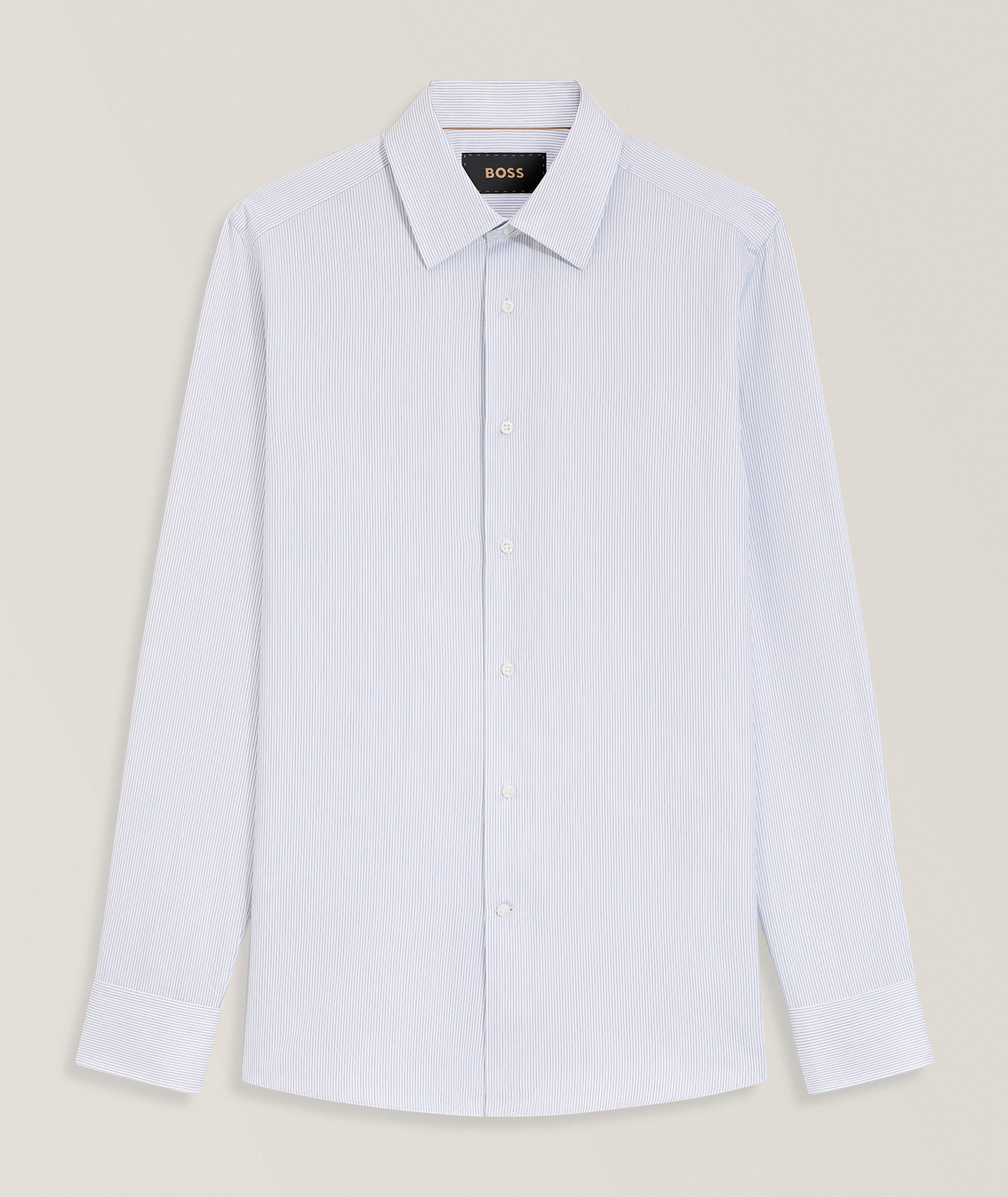 BOSS Hays Striped Cotton Dress Shirt 