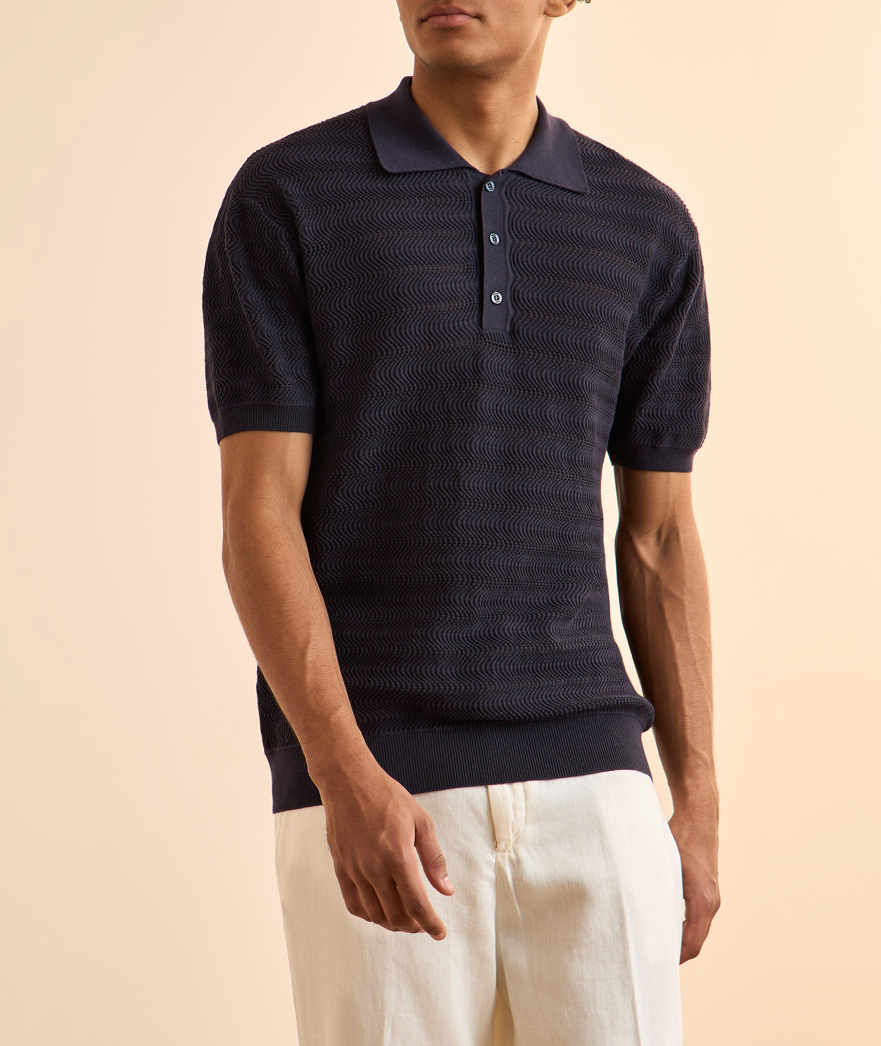 Vidal Jacquard Cotton Knit Polo  image 1