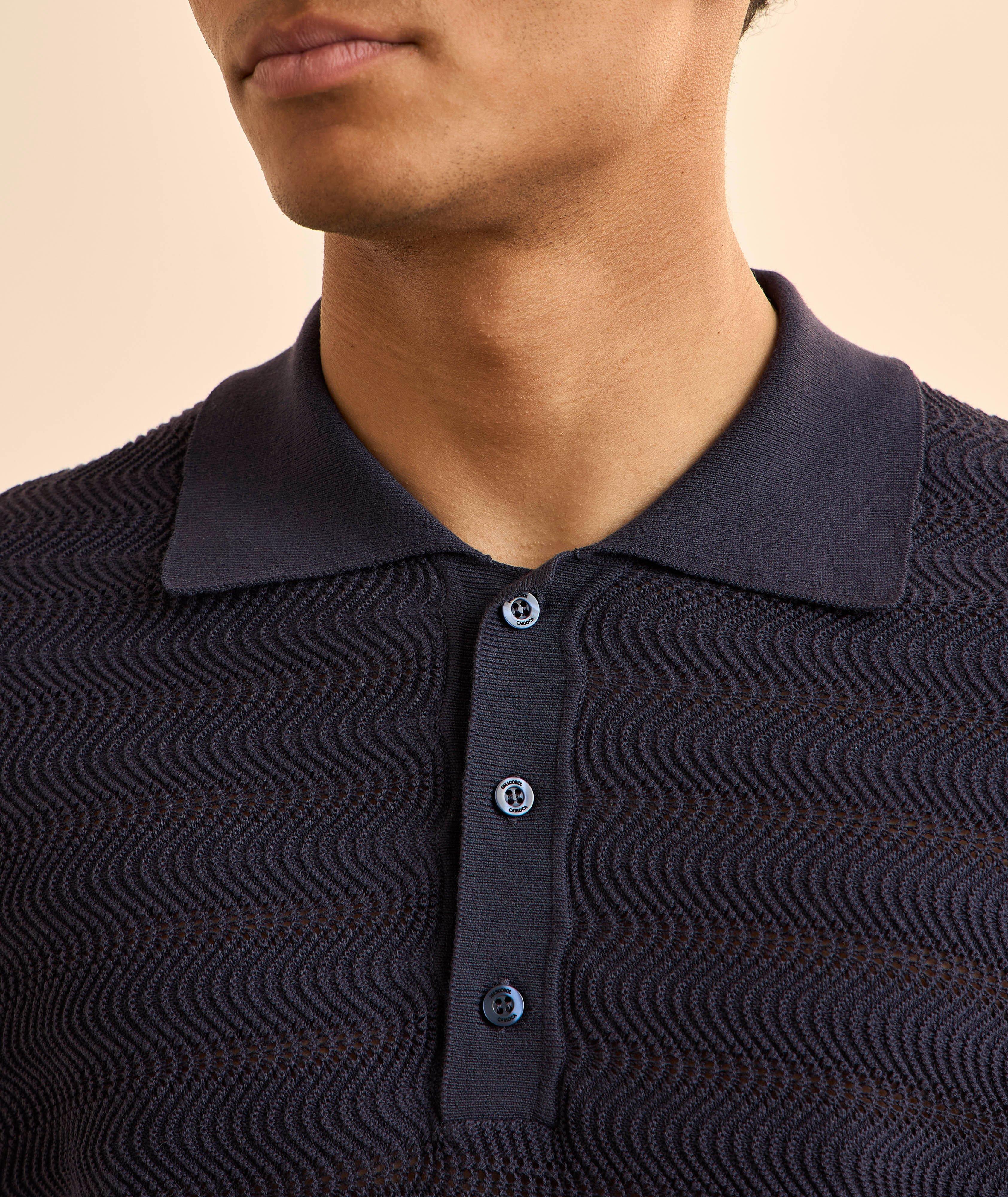 Vidal Jacquard Cotton Knit Polo  image 3