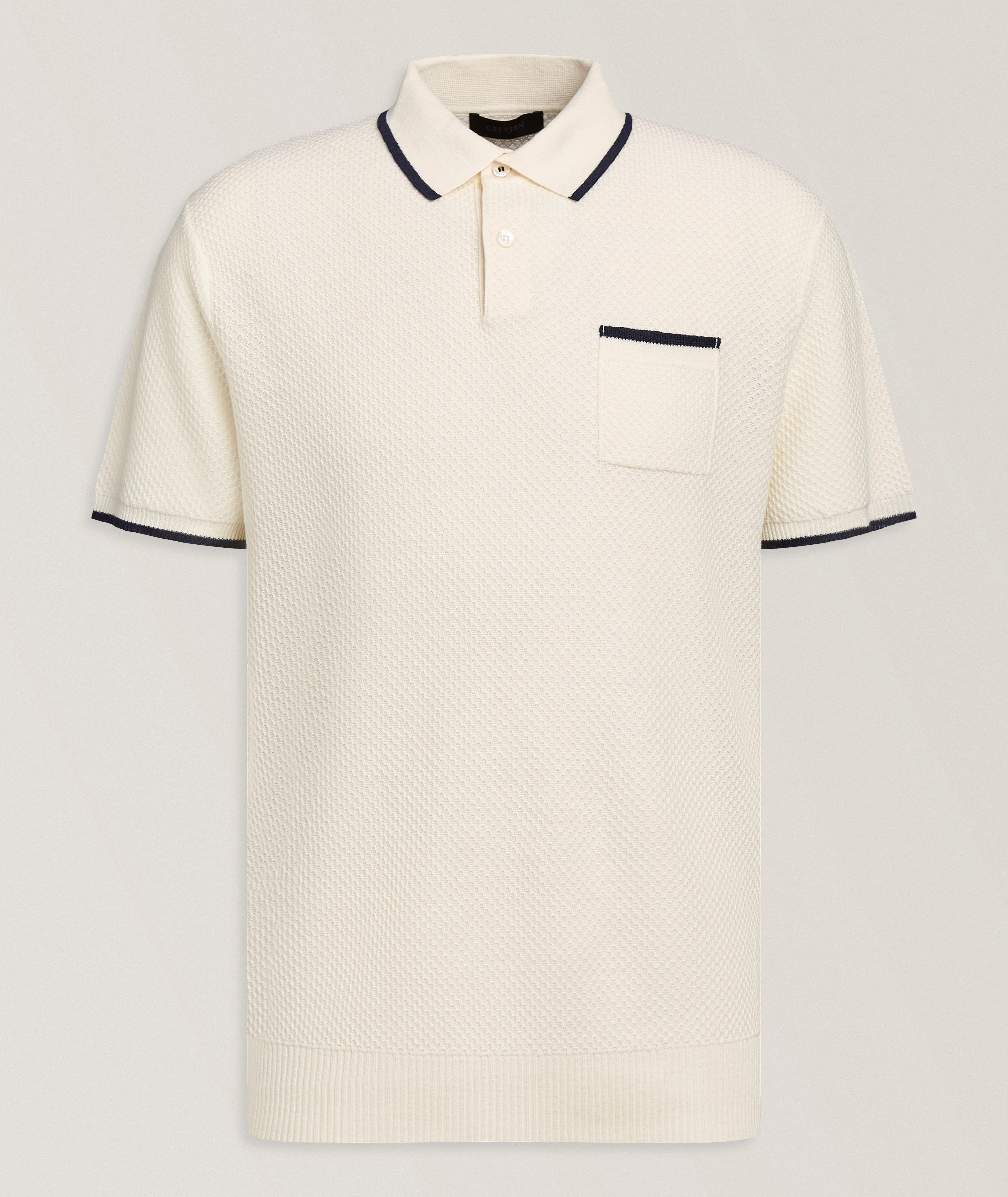 Greyson Polo pull tricot lin-laine Seneca