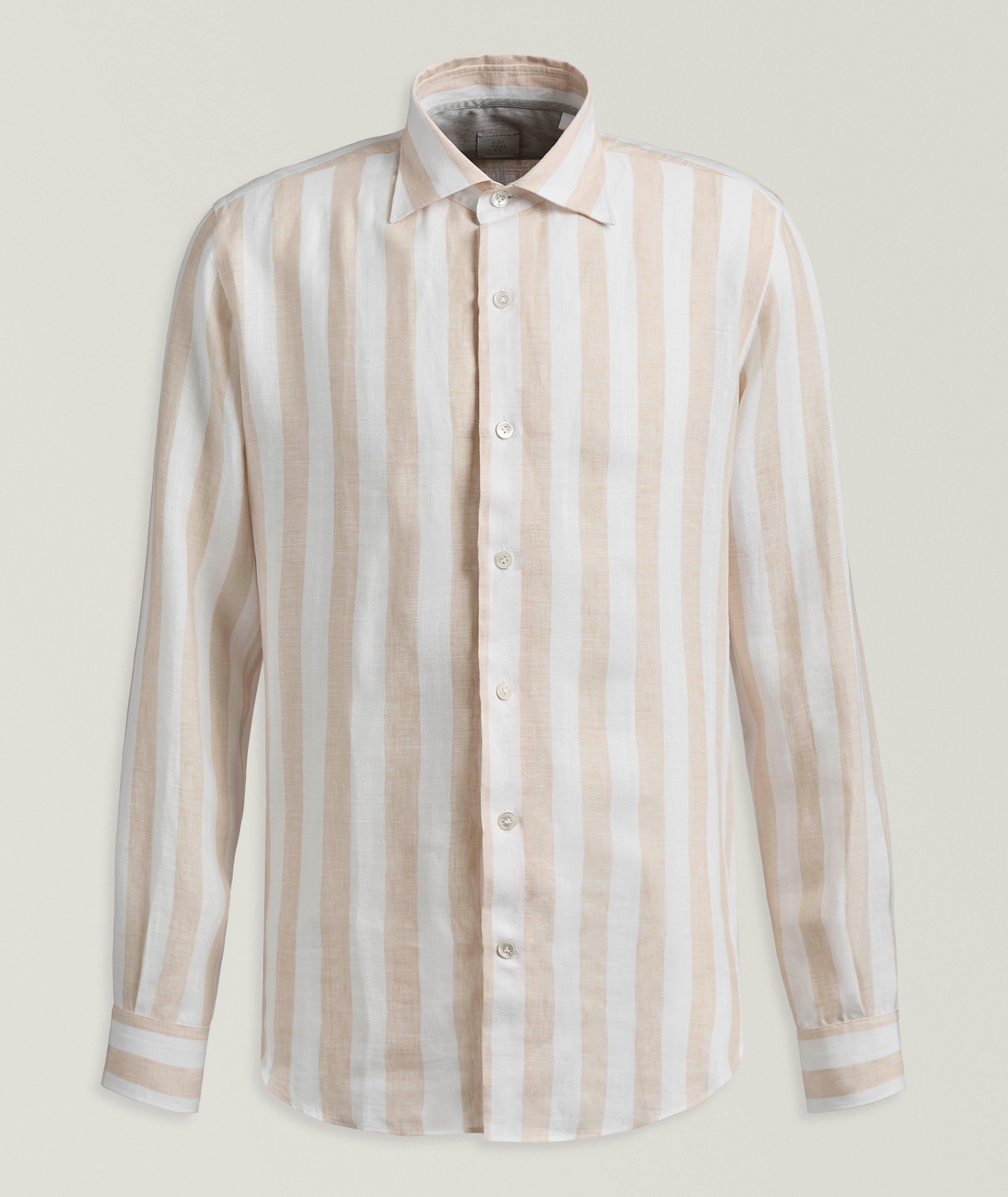 Eleventy Striped Linen Shirt 