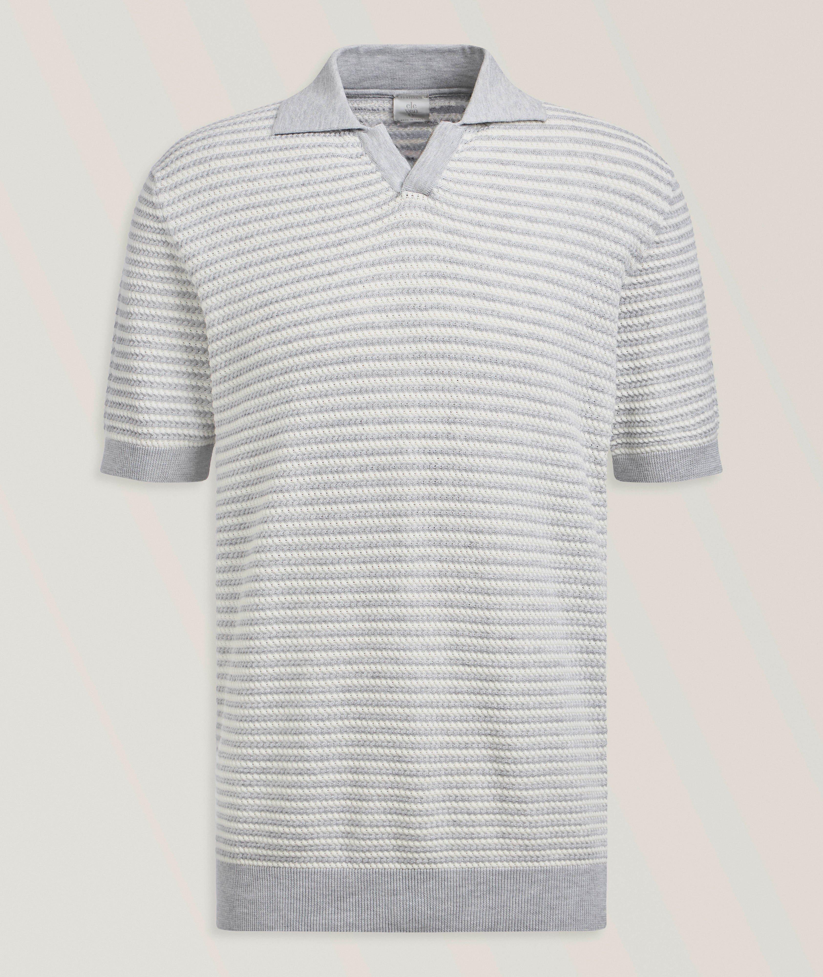 Eleventy Polo coton tricot rayé