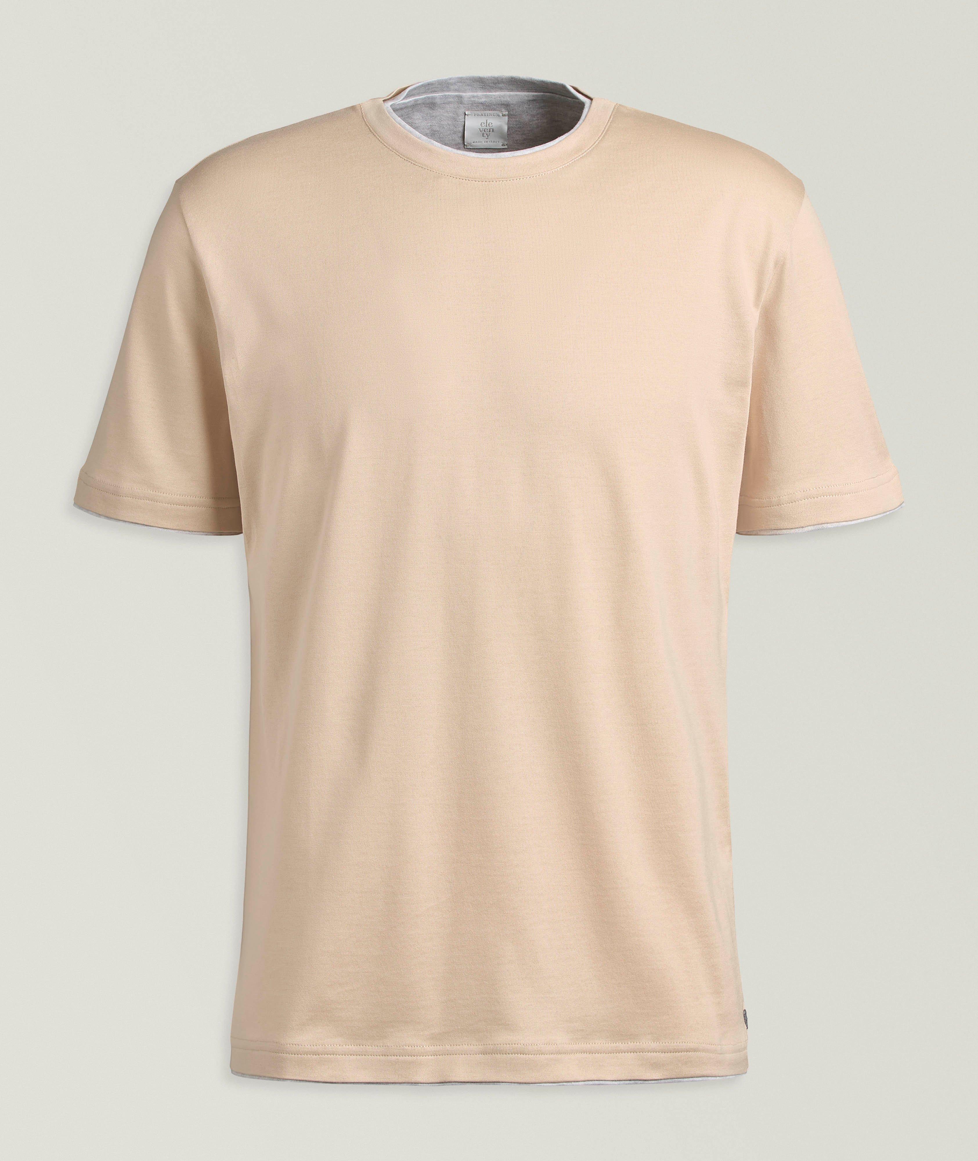 Eleventy Layered Crewneck Cotton T-Shirt 