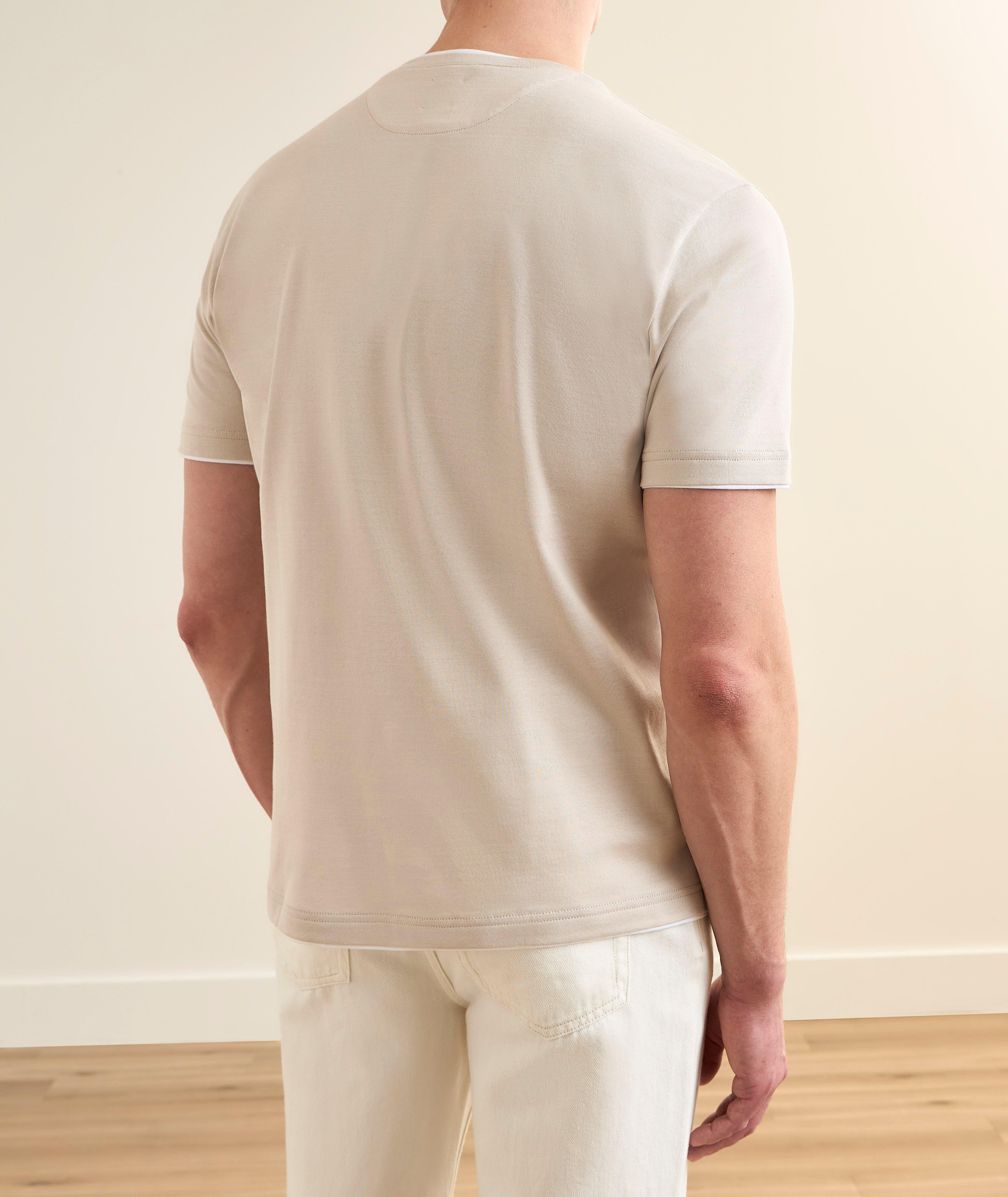 Layered Crewneck Cotton T-Shirt  image 2