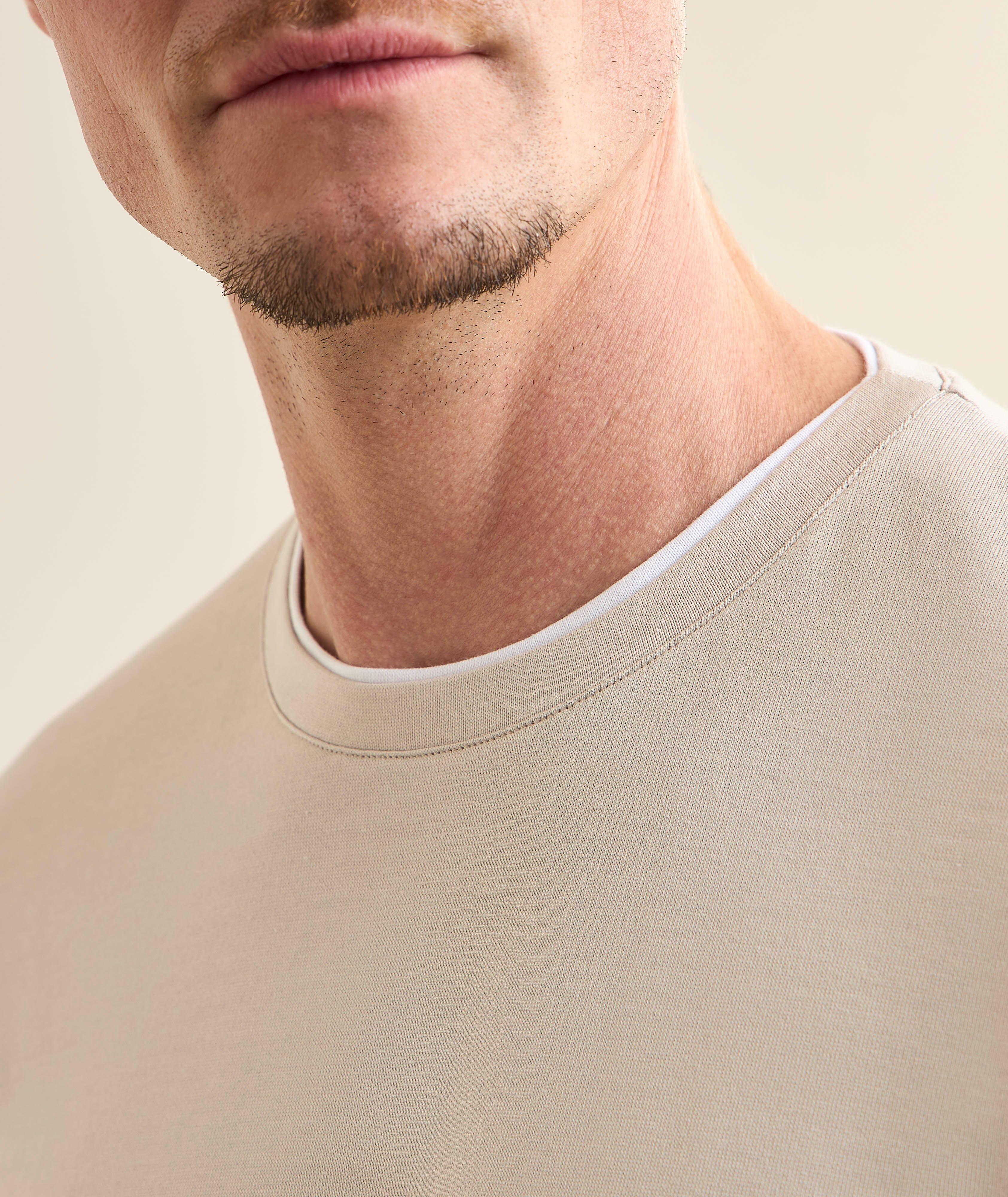 Layered Crewneck Cotton T-Shirt  image 3