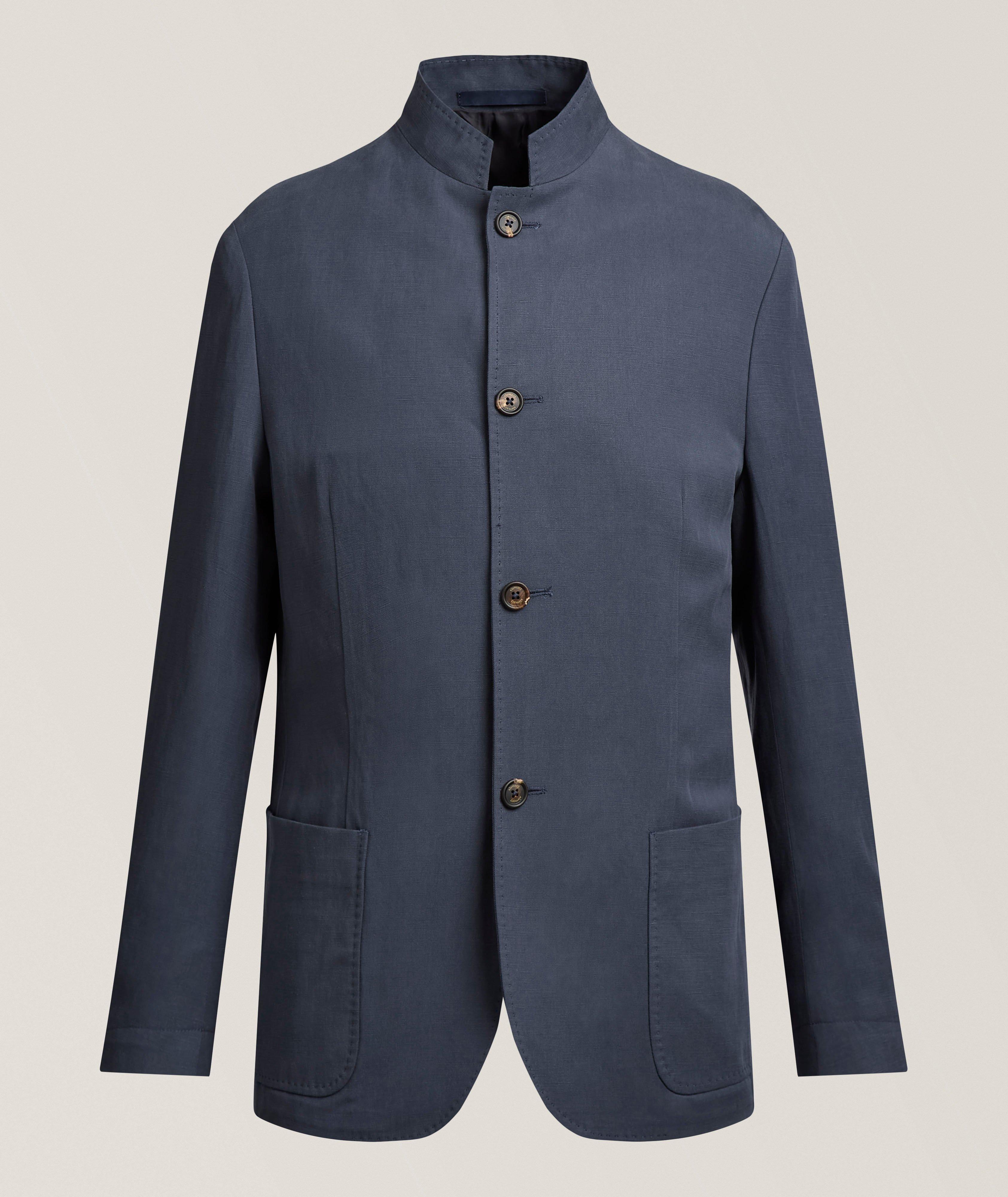 Mandarin Collar Lyocell-Linen Sport Jacket image 0