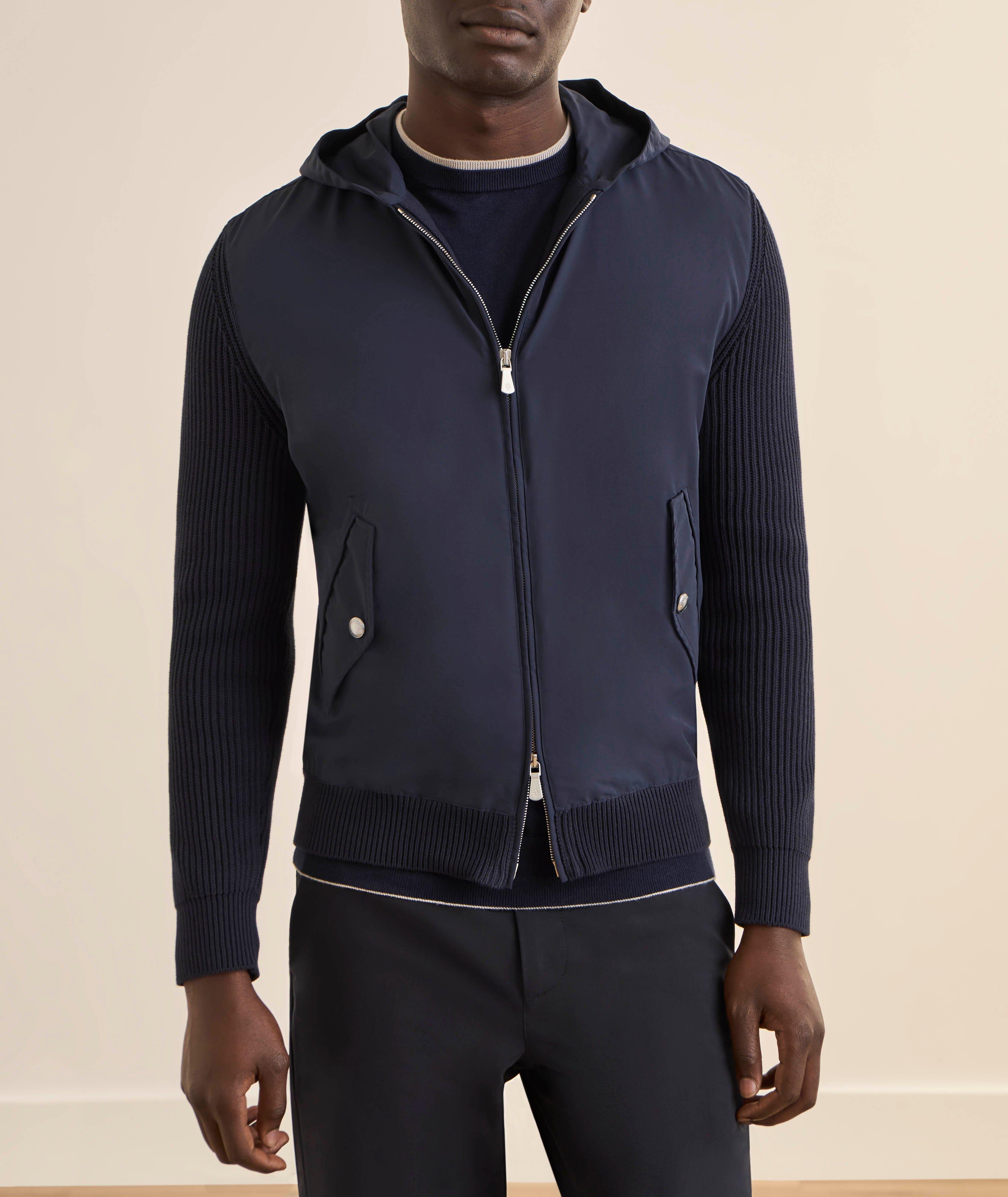 Pull à capuche maille hybride image 1