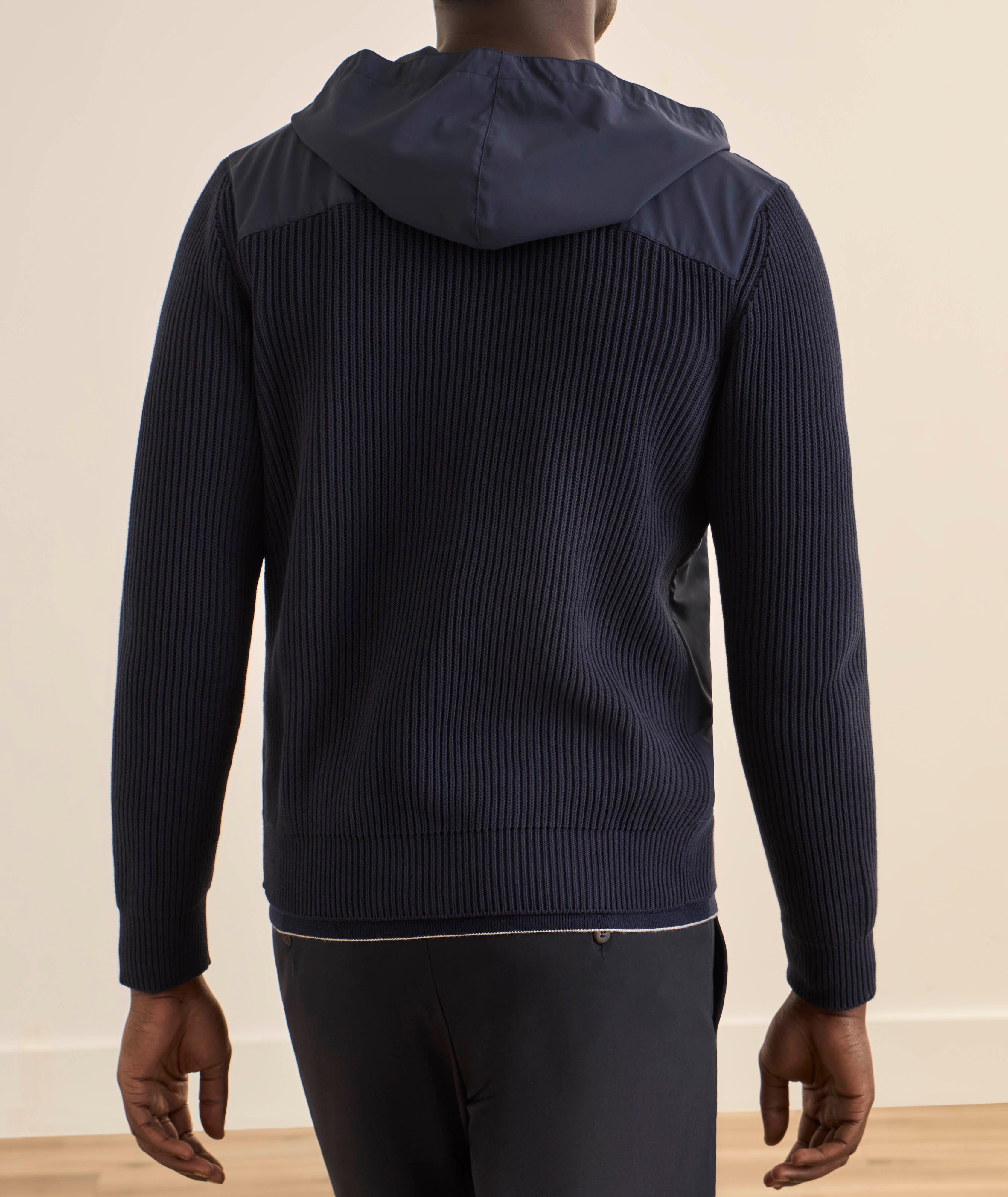 Pull à capuche maille hybride image 2