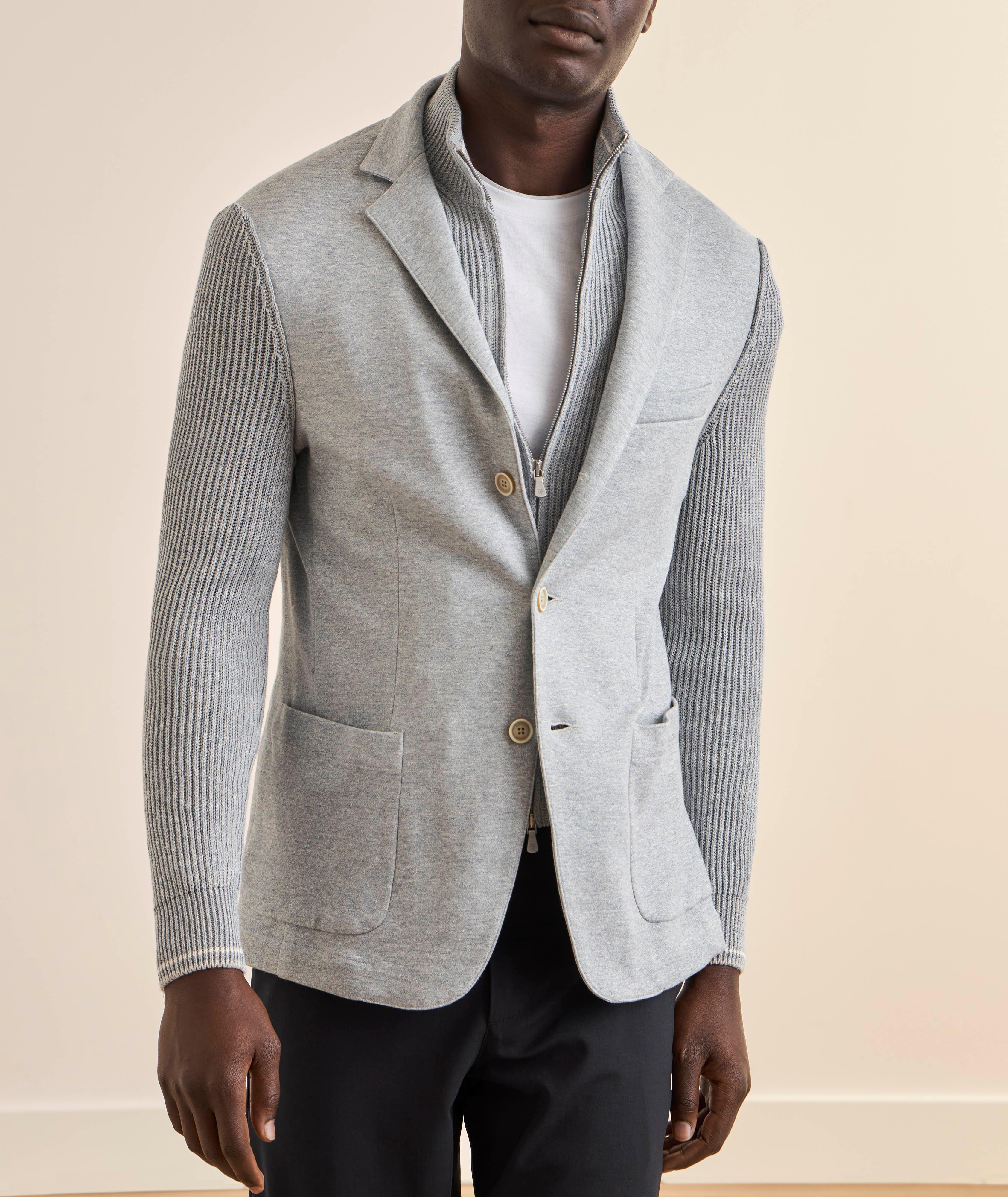 Knit Bib Cotton-Linen Sport Jacket image 1