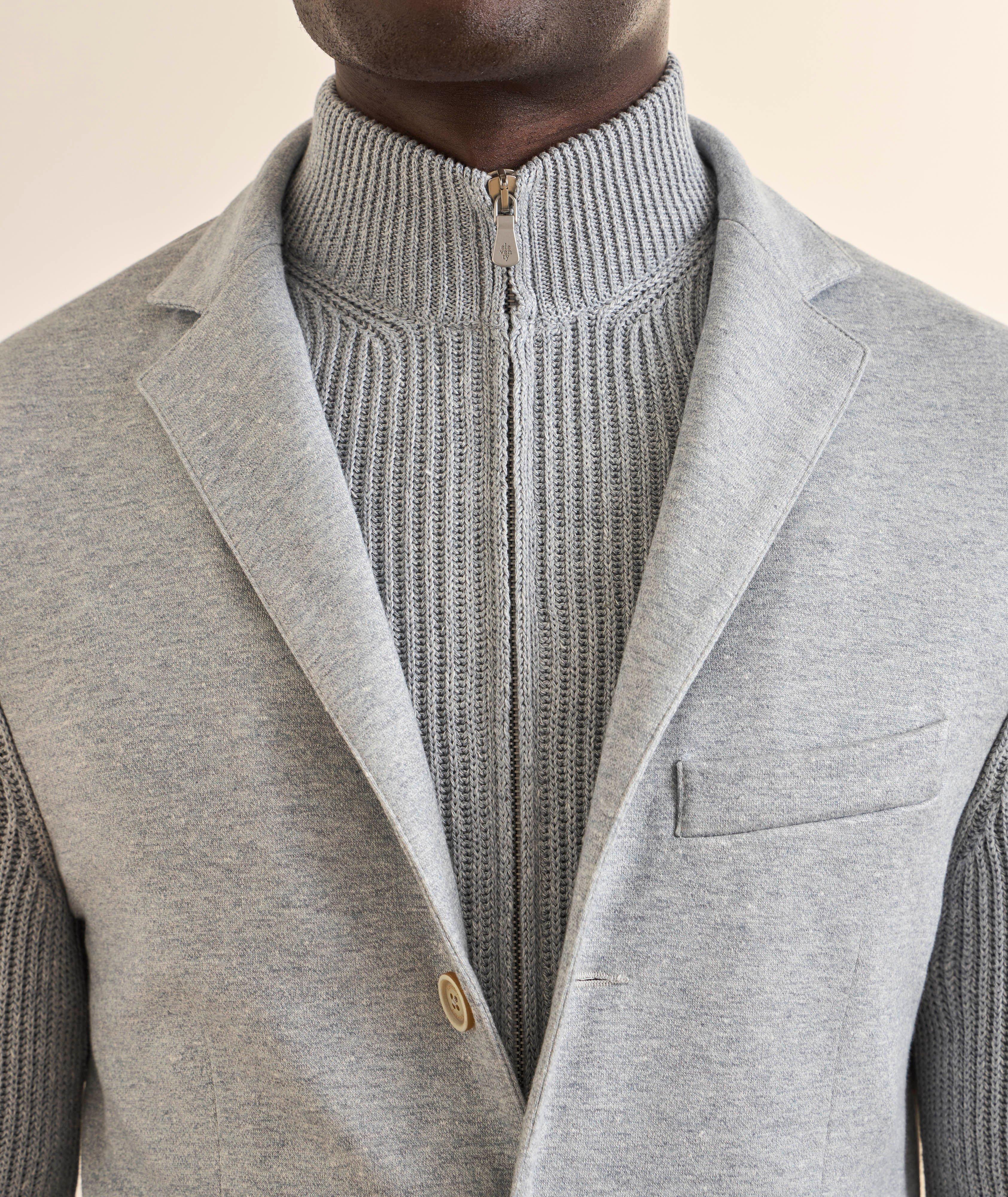 Knit Bib Cotton-Linen Sport Jacket image 3