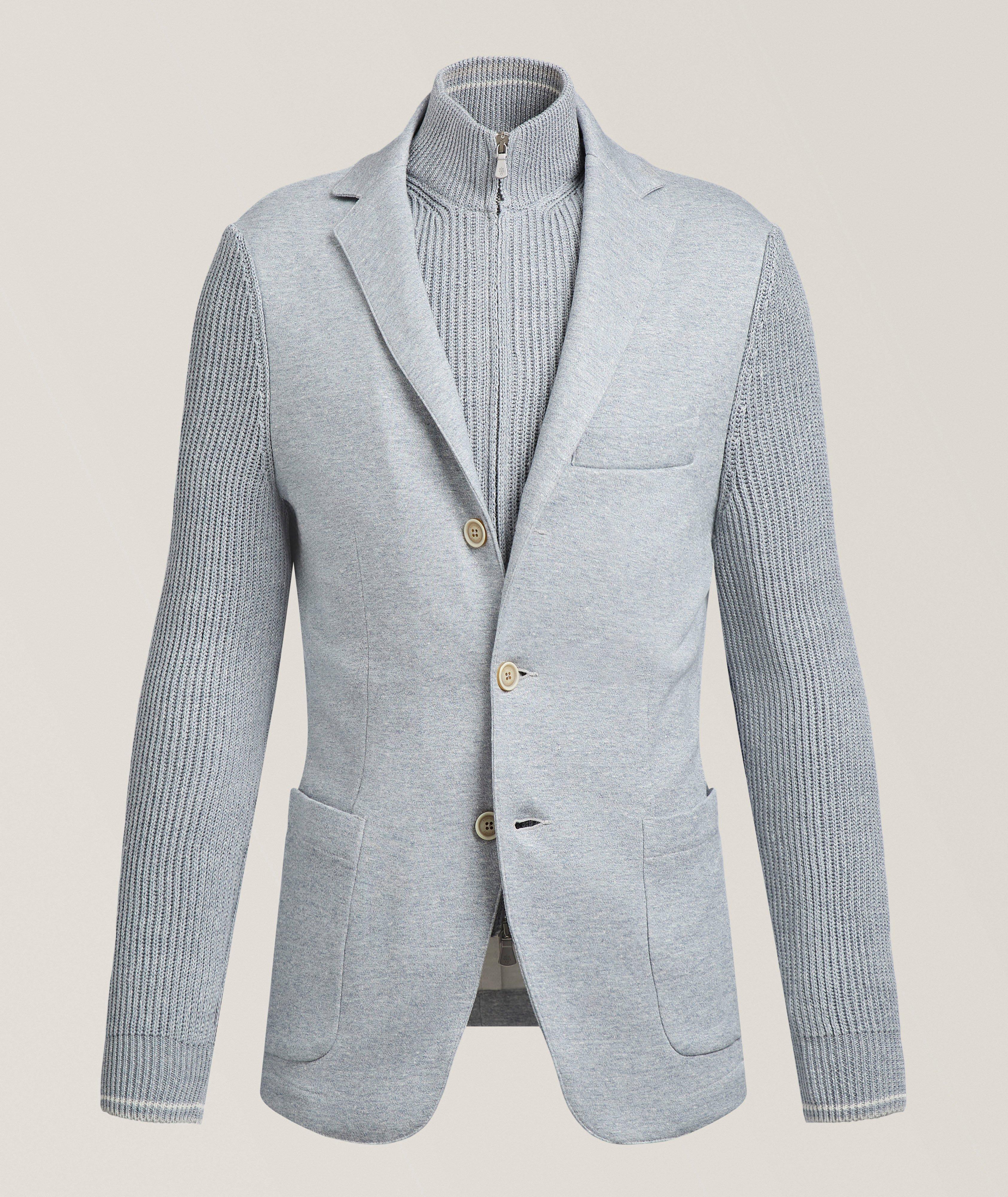 Knit Bib Cotton-Linen Sport Jacket image 0