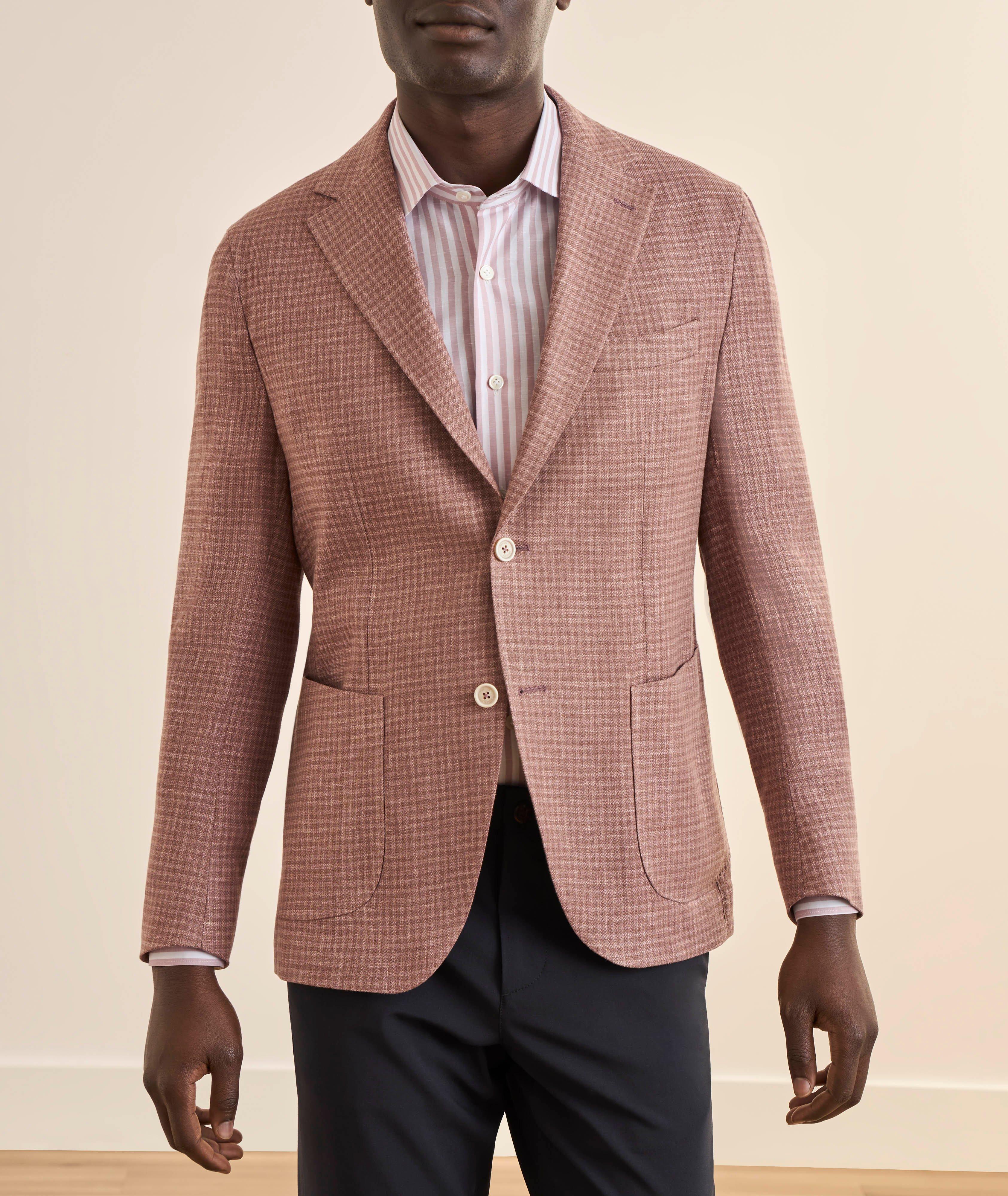 Checked Linen-Blend Sport Jacket image 1