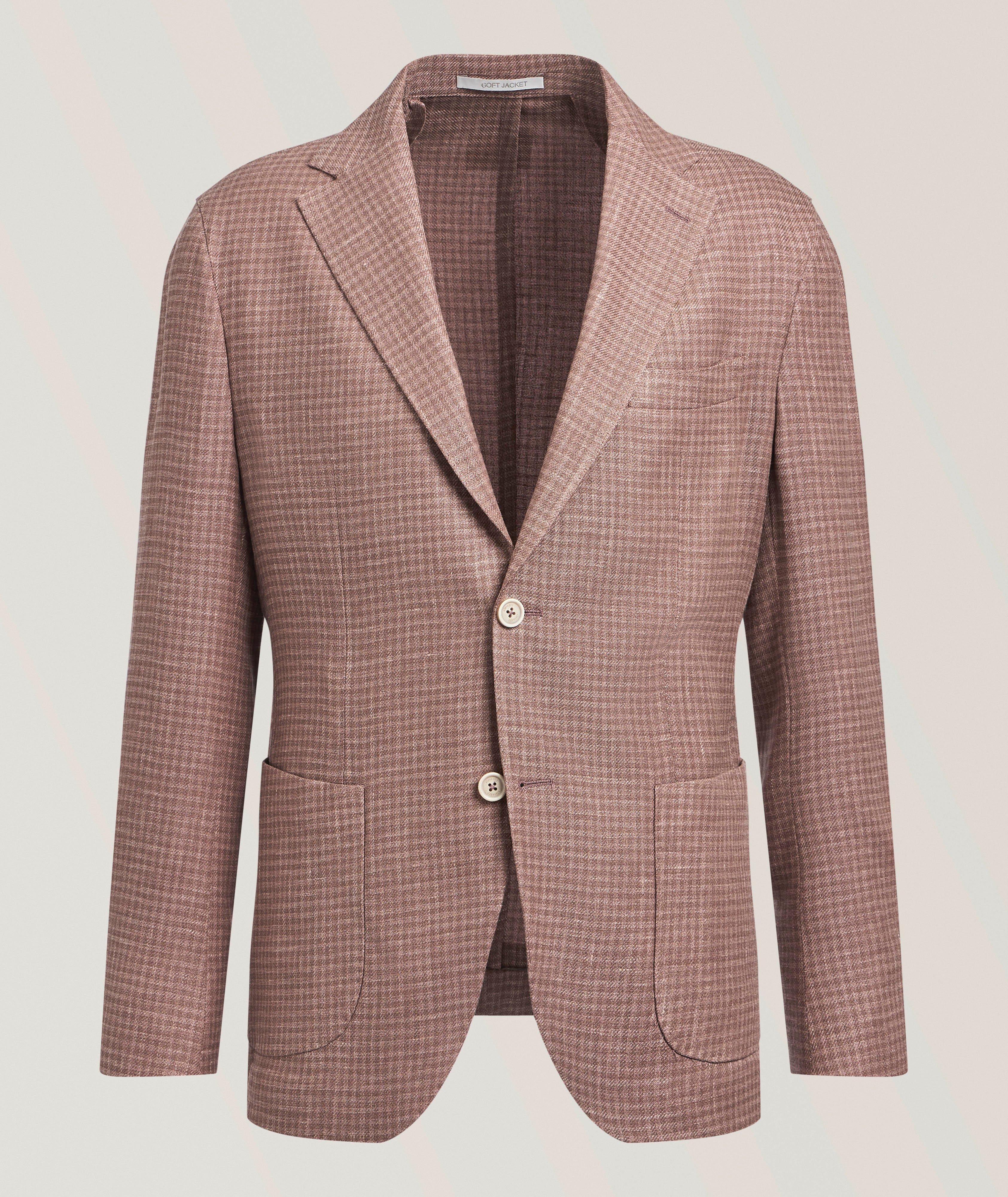Checked Linen-Blend Sport Jacket image 0
