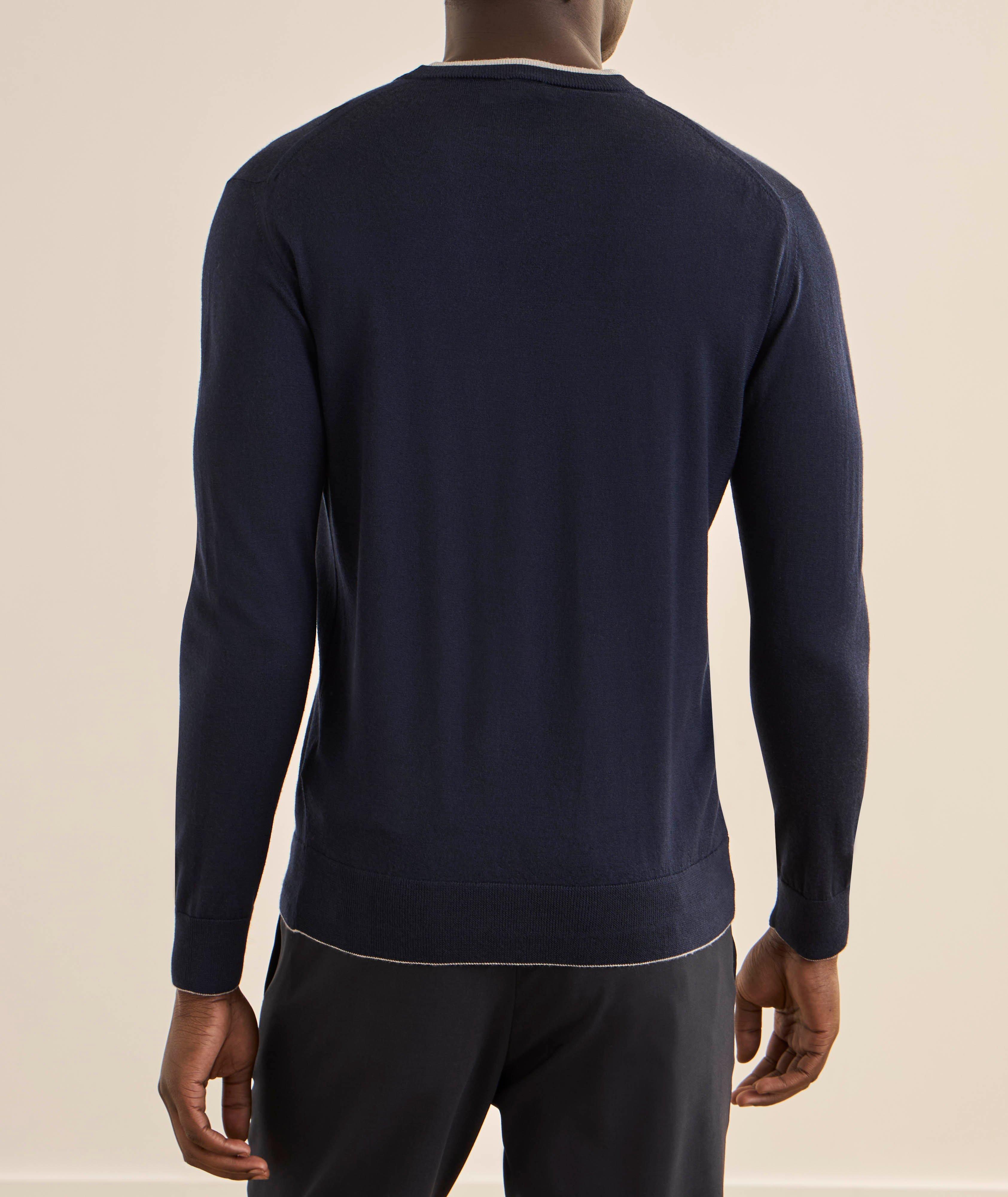 Layered Cotton Crewneck Sweater image 2