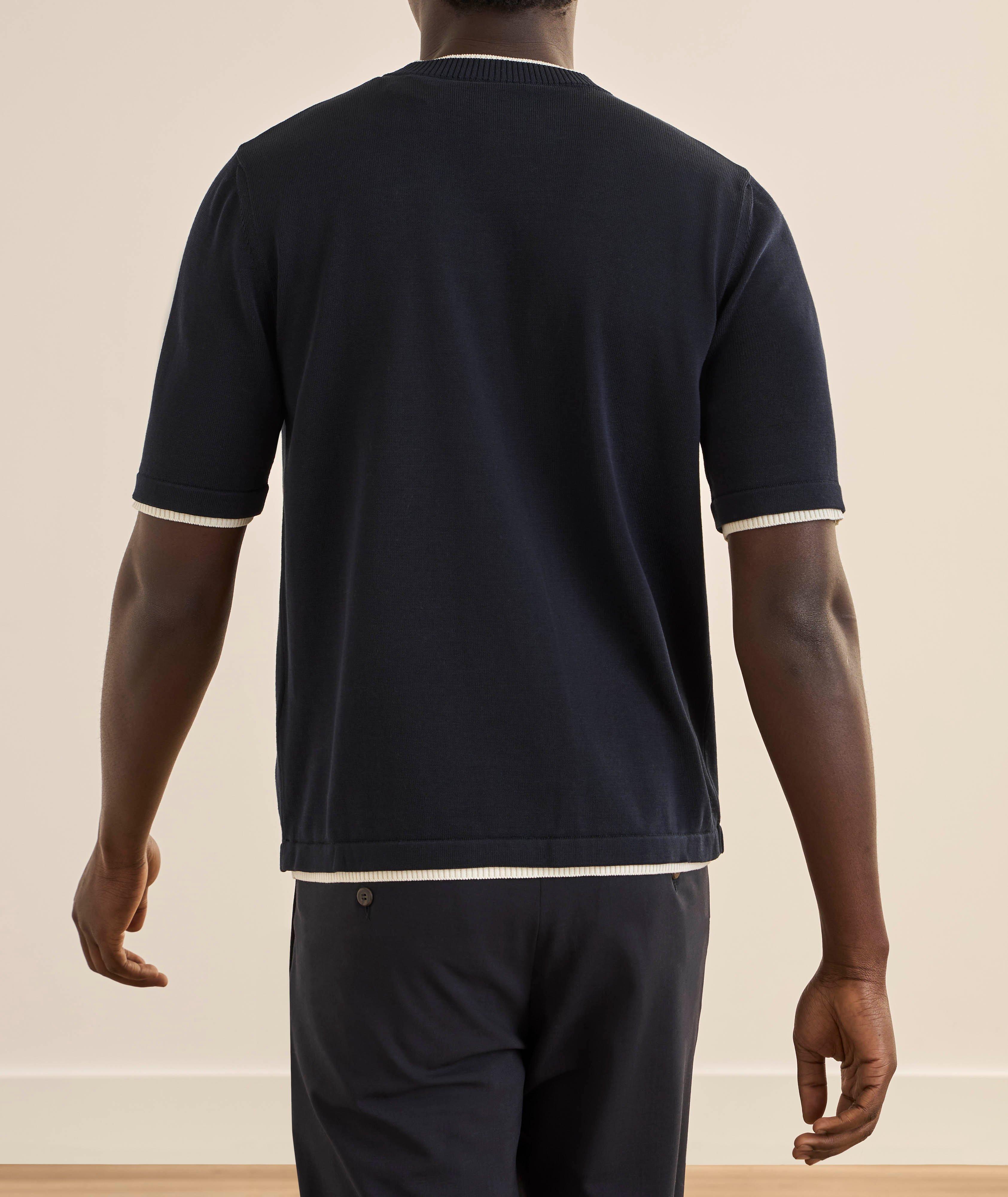 Layered Cotton Knit T-Shirt  image 2