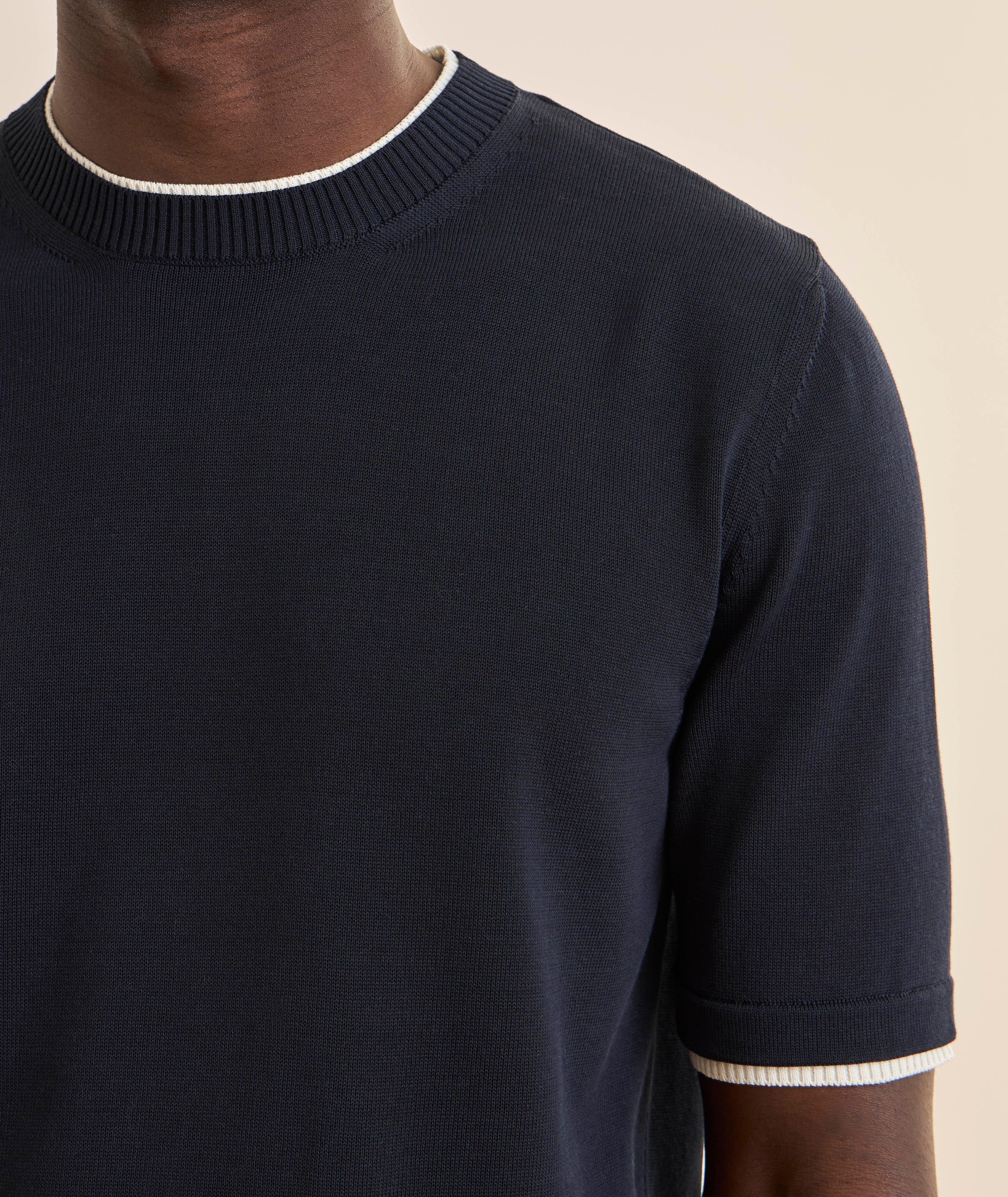 Layered Cotton Knit T-Shirt  image 3