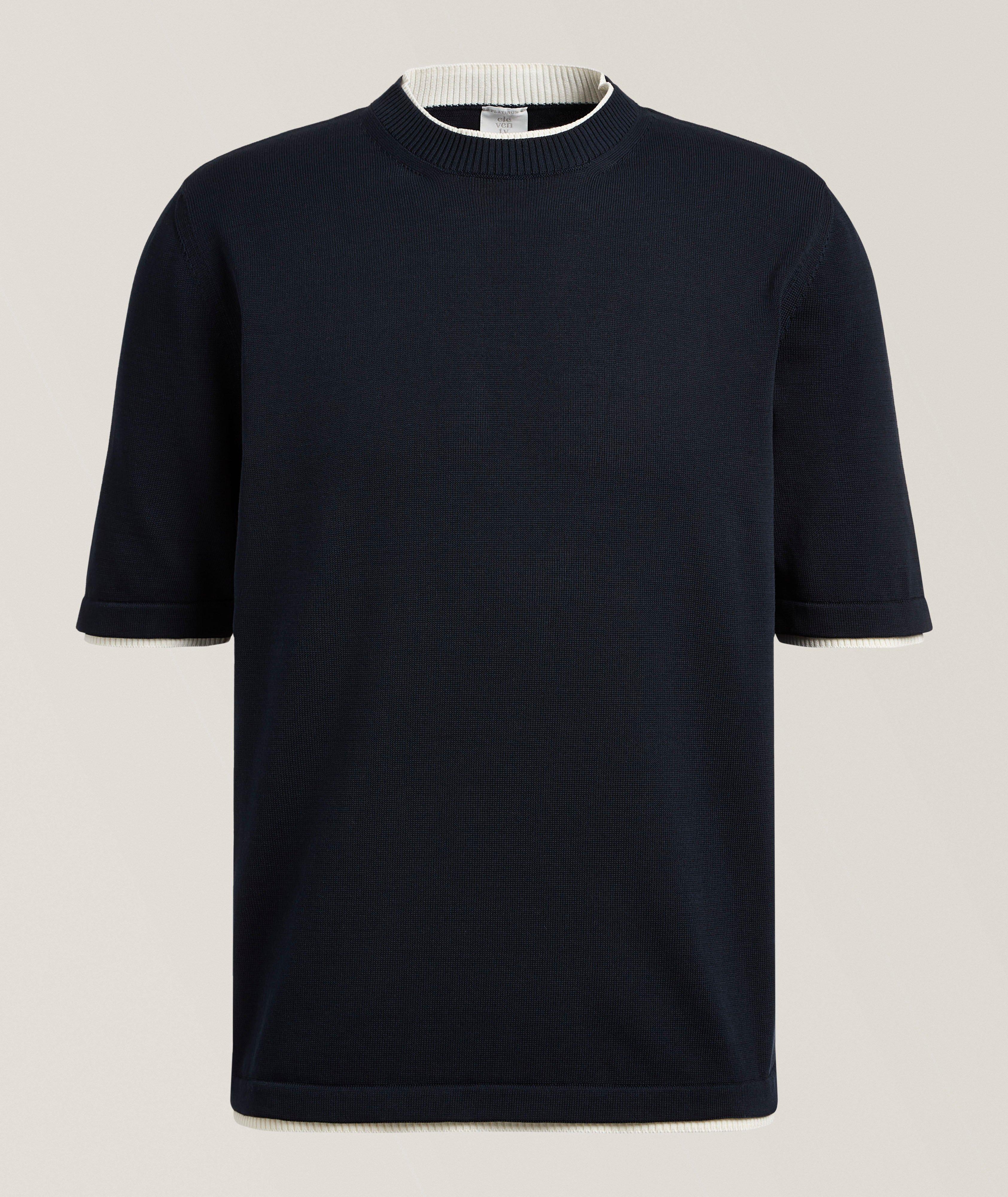 Layered Cotton Knit T-Shirt  image 0