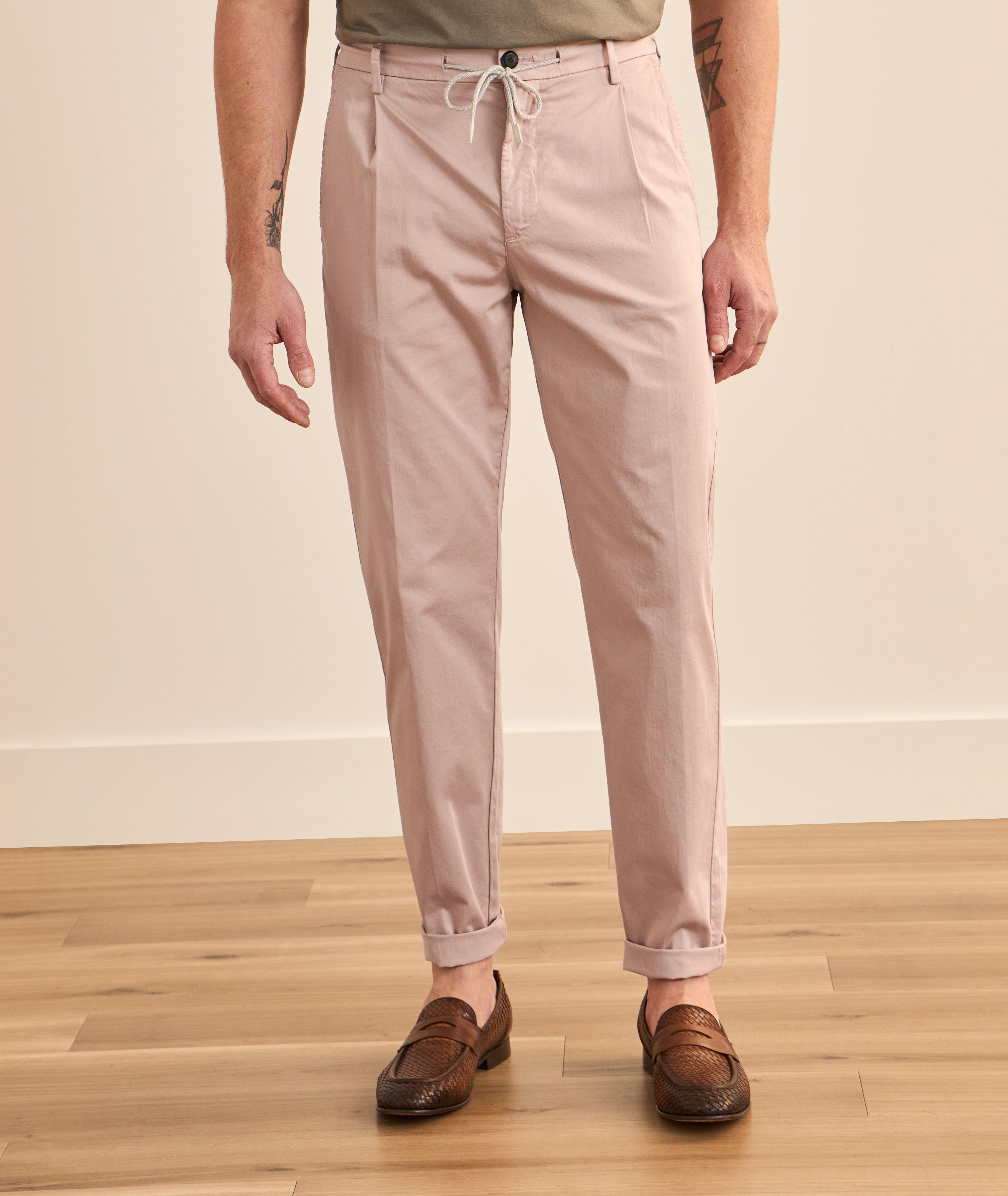 Cotton-Stretch Pleated Joggers image 2