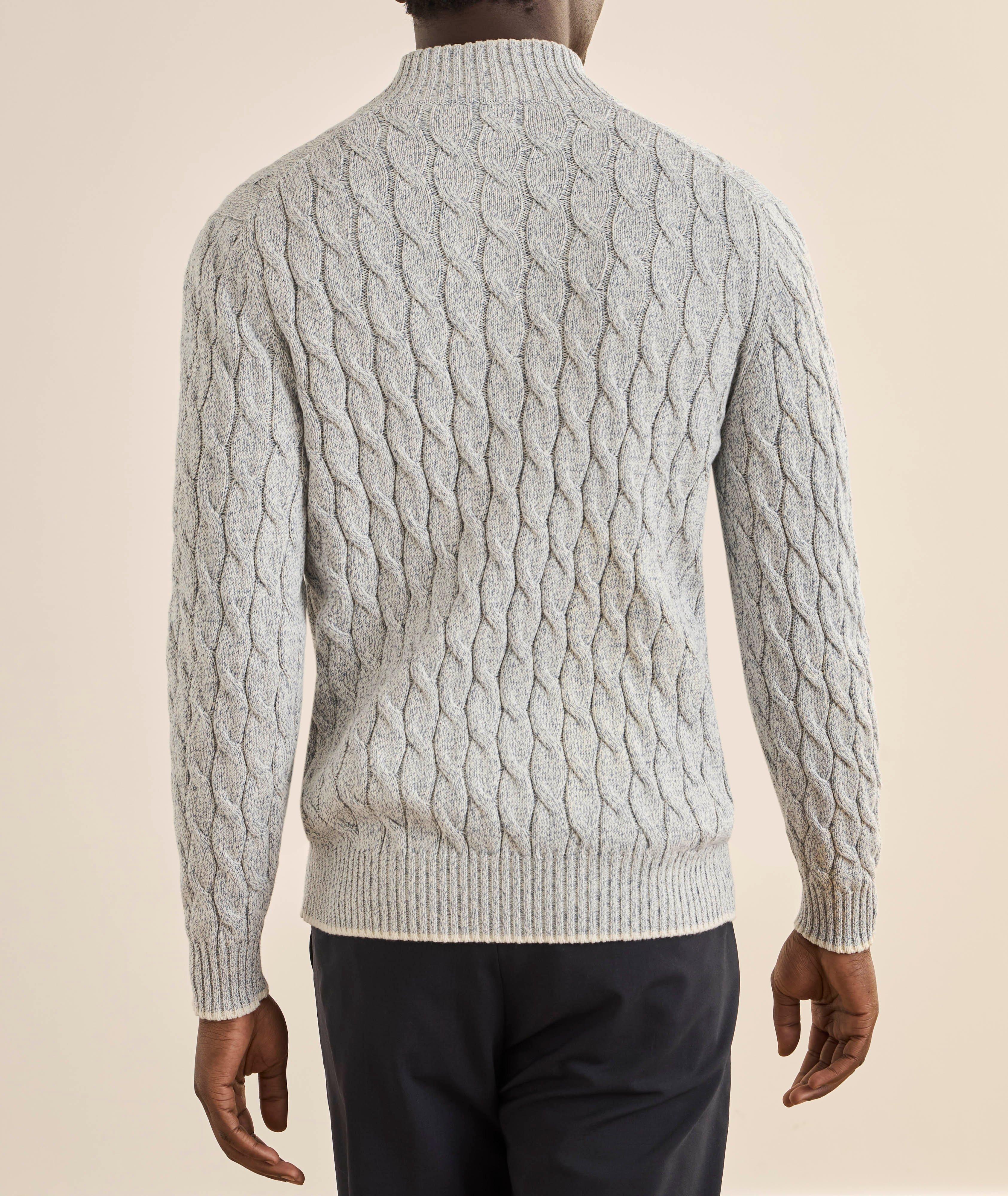 Mélange Cable Knit Zipped Sweater image 2