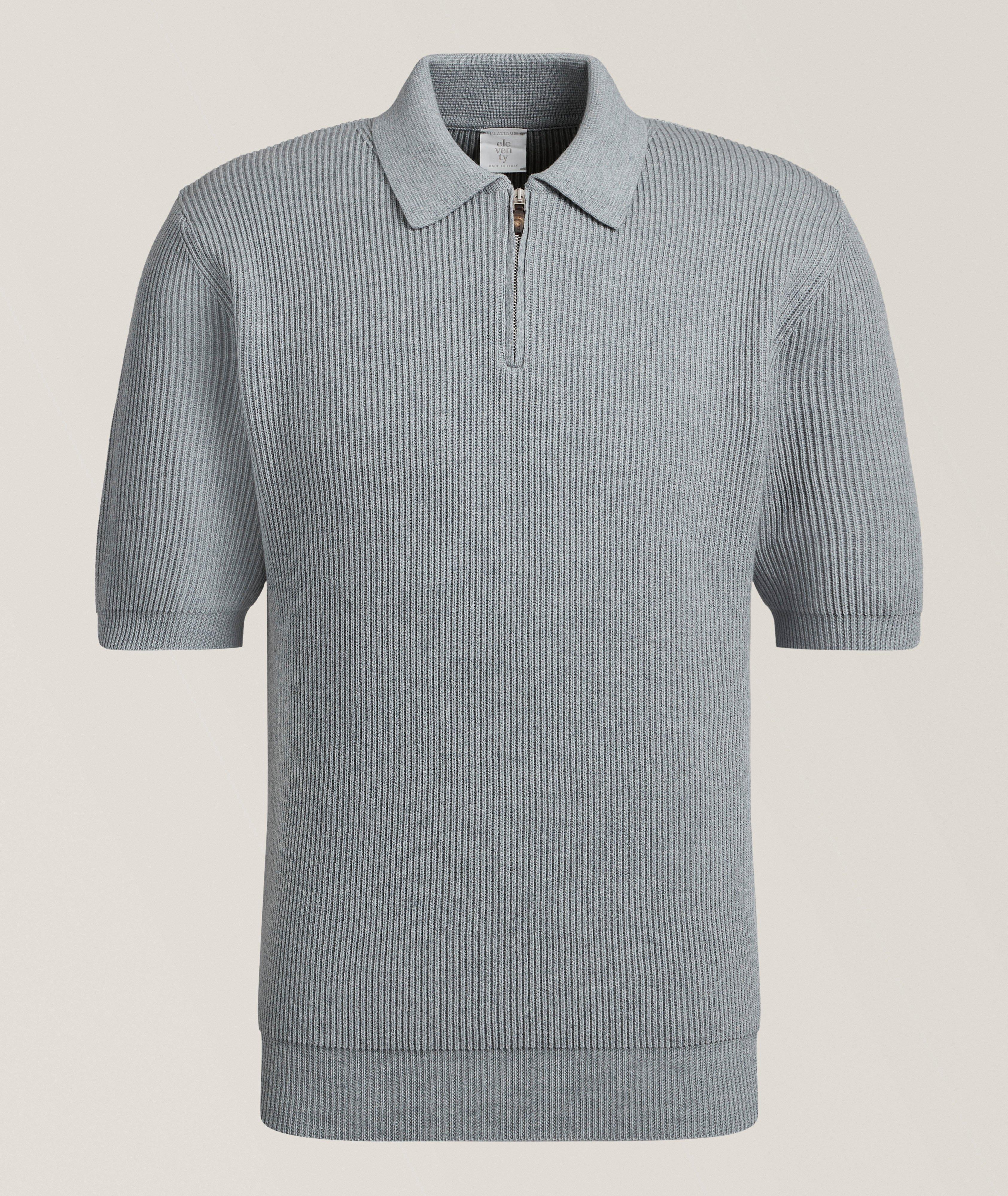 Ribbed-Knit Cotton-Cashmere Polo image 0