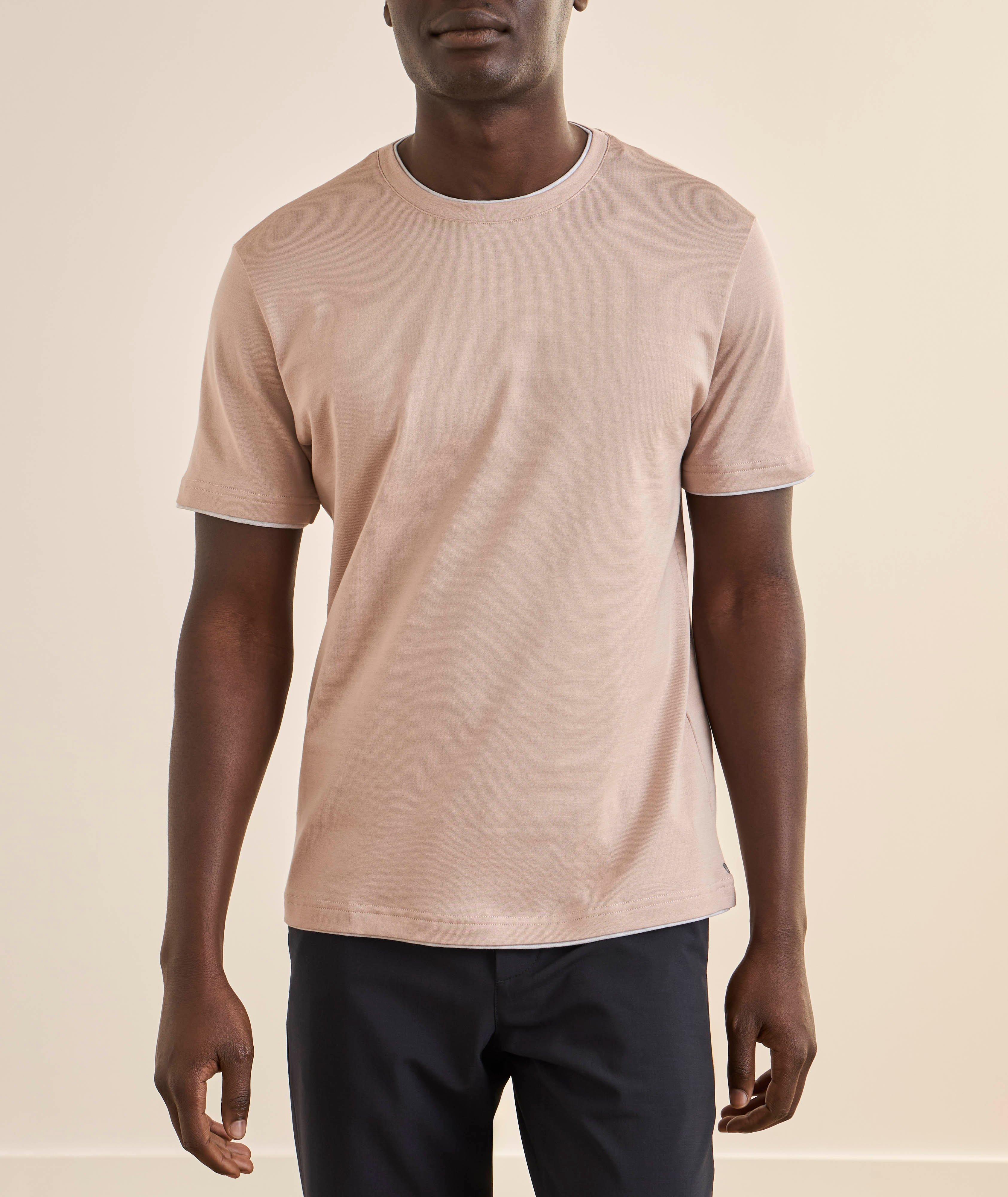 Layered Crewneck Cotton T-Shirt  image 1