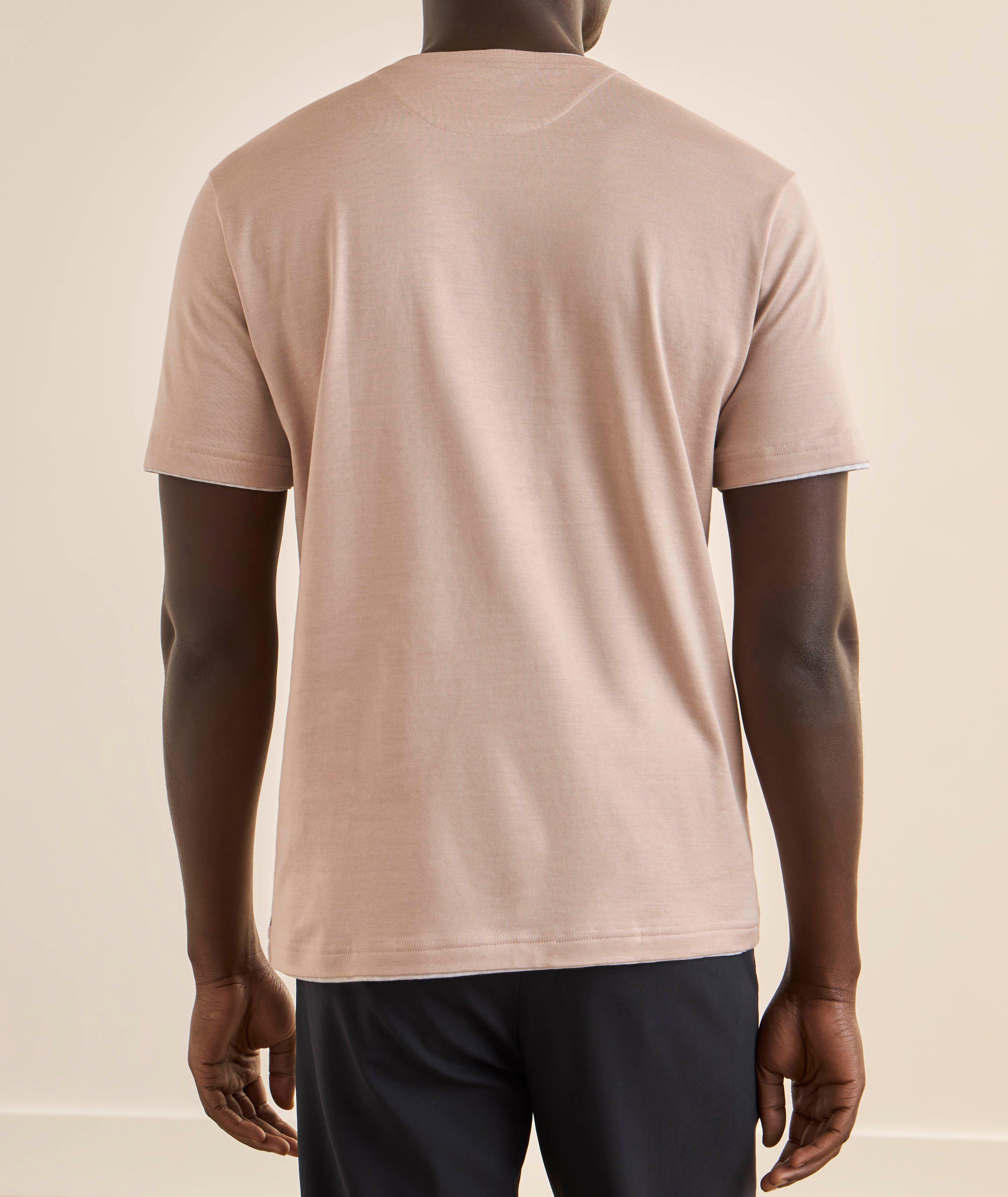 Layered Crewneck Cotton T-Shirt  image 2