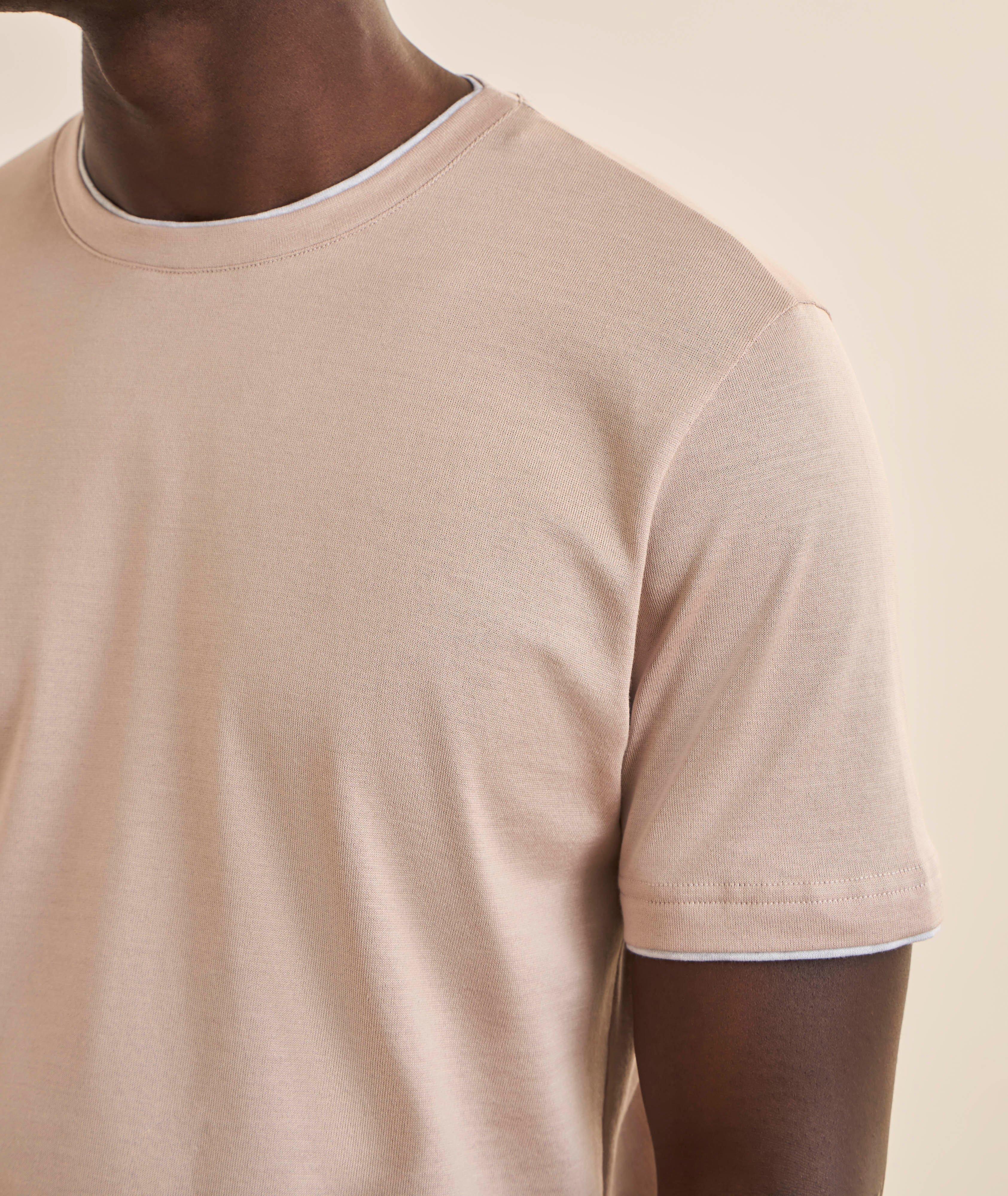 Layered Crewneck Cotton T-Shirt  image 3