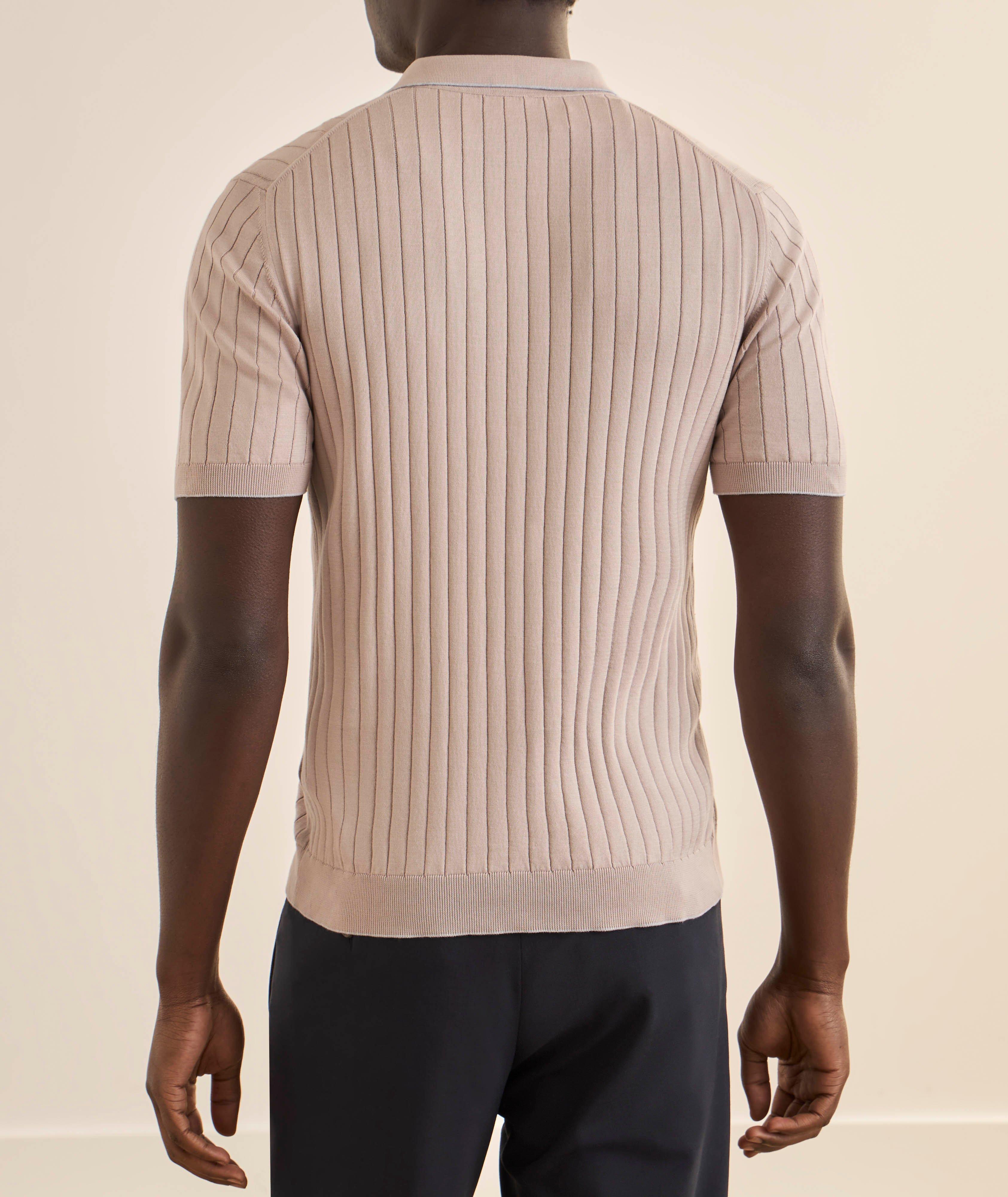 Ribbed Cotton Zippered Polo image 2