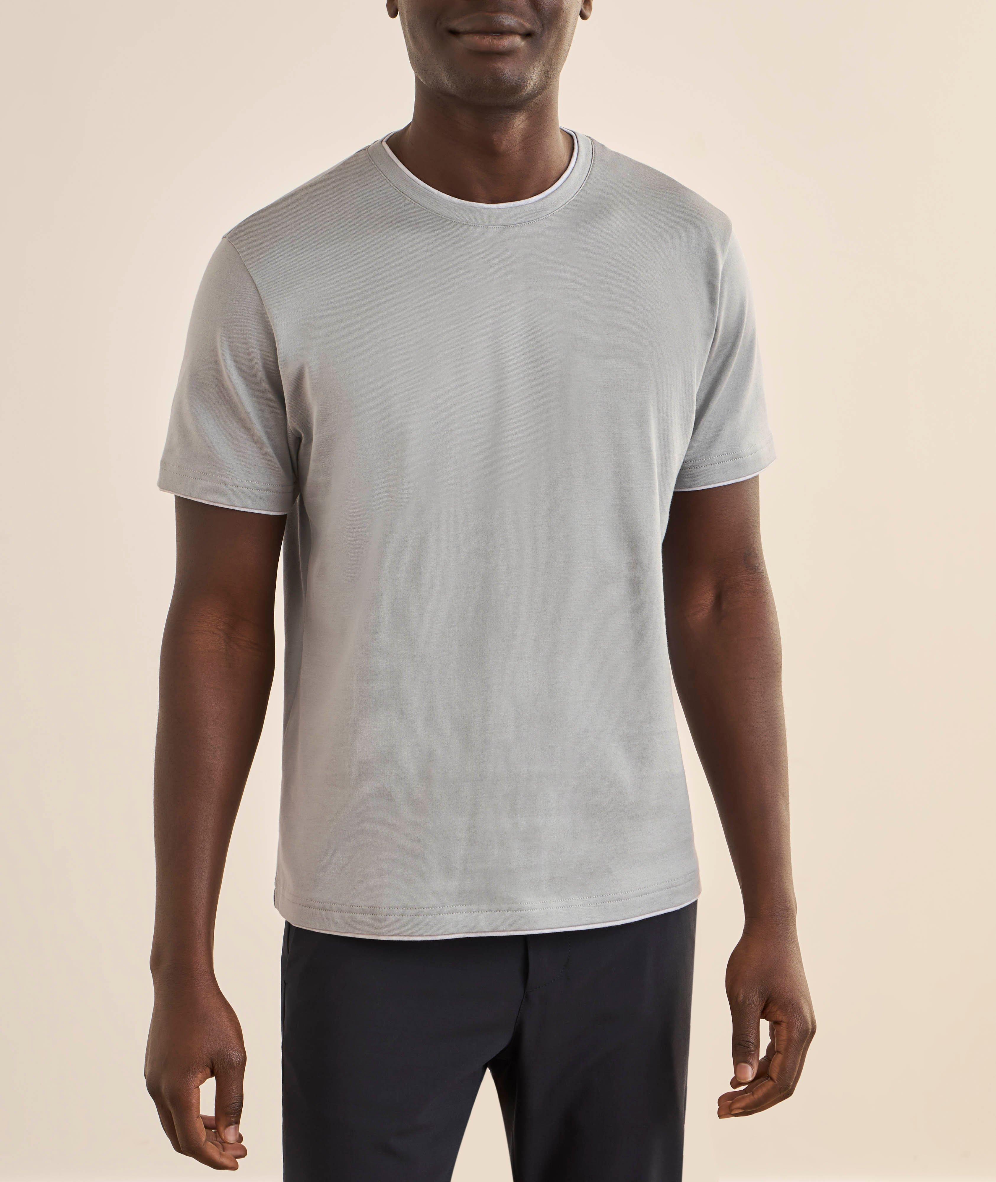 Layered Crewneck Cotton T-Shirt  image 1