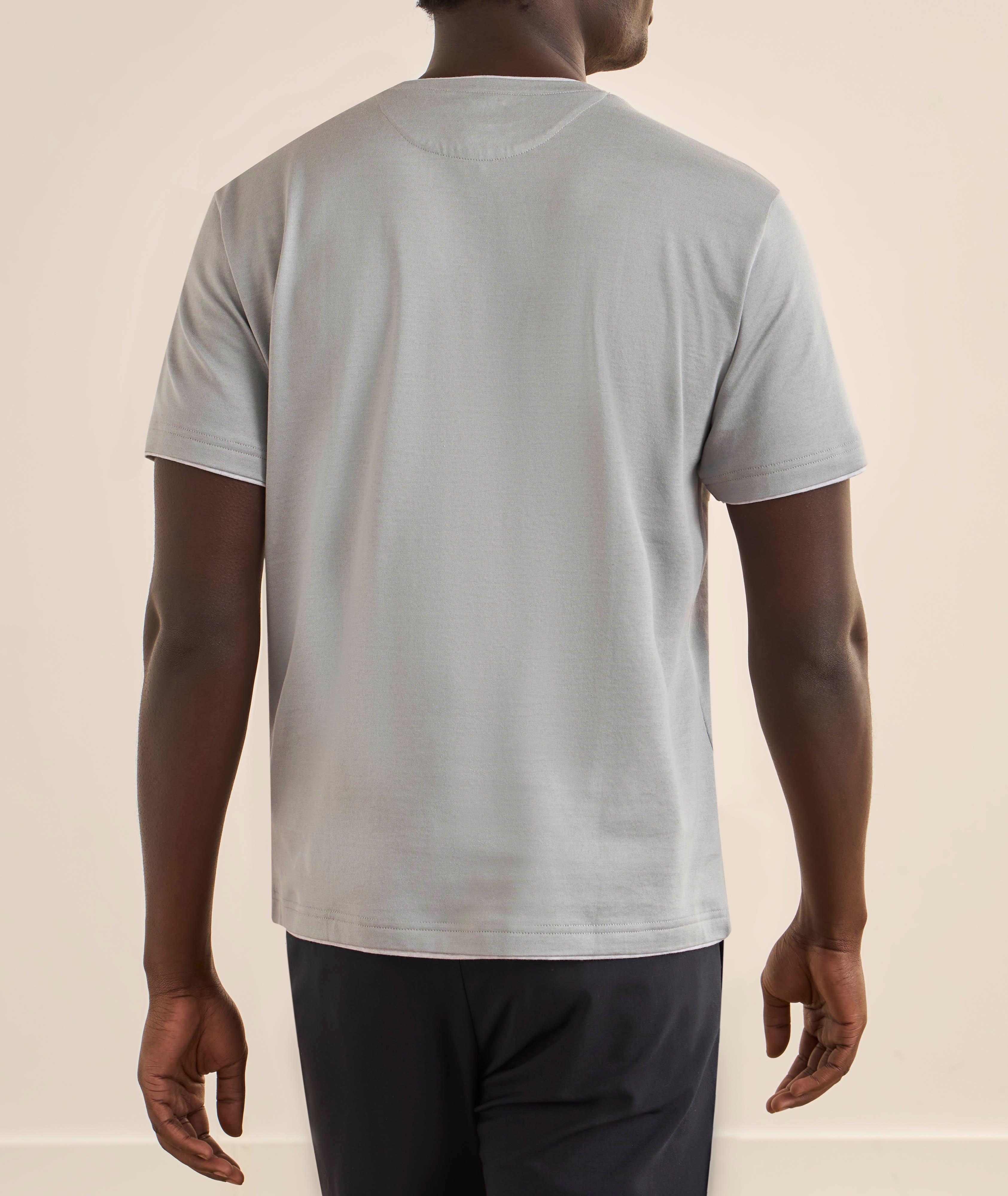 Layered Crewneck Cotton T-Shirt  image 2