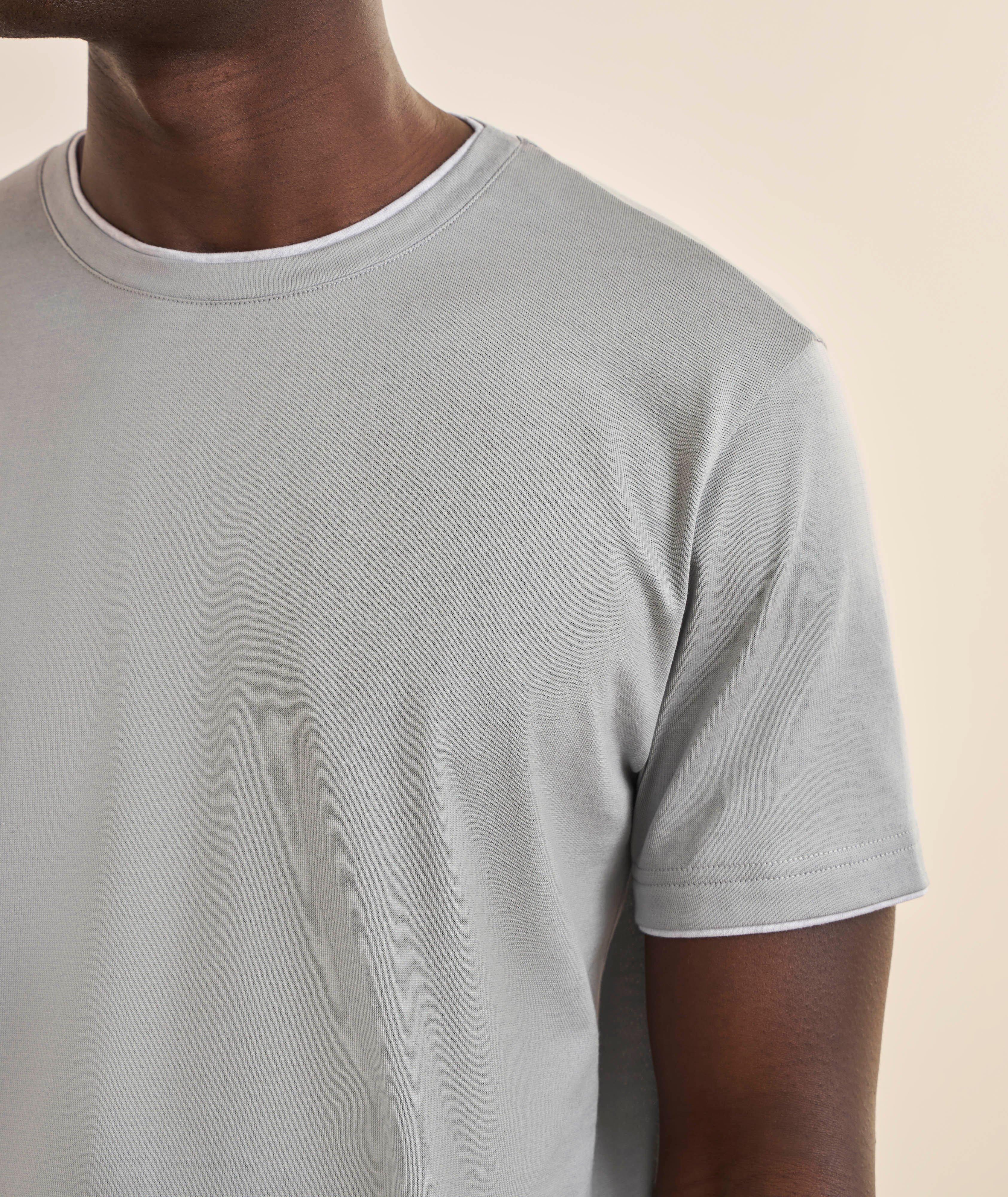 Layered Crewneck Cotton T-Shirt  image 3