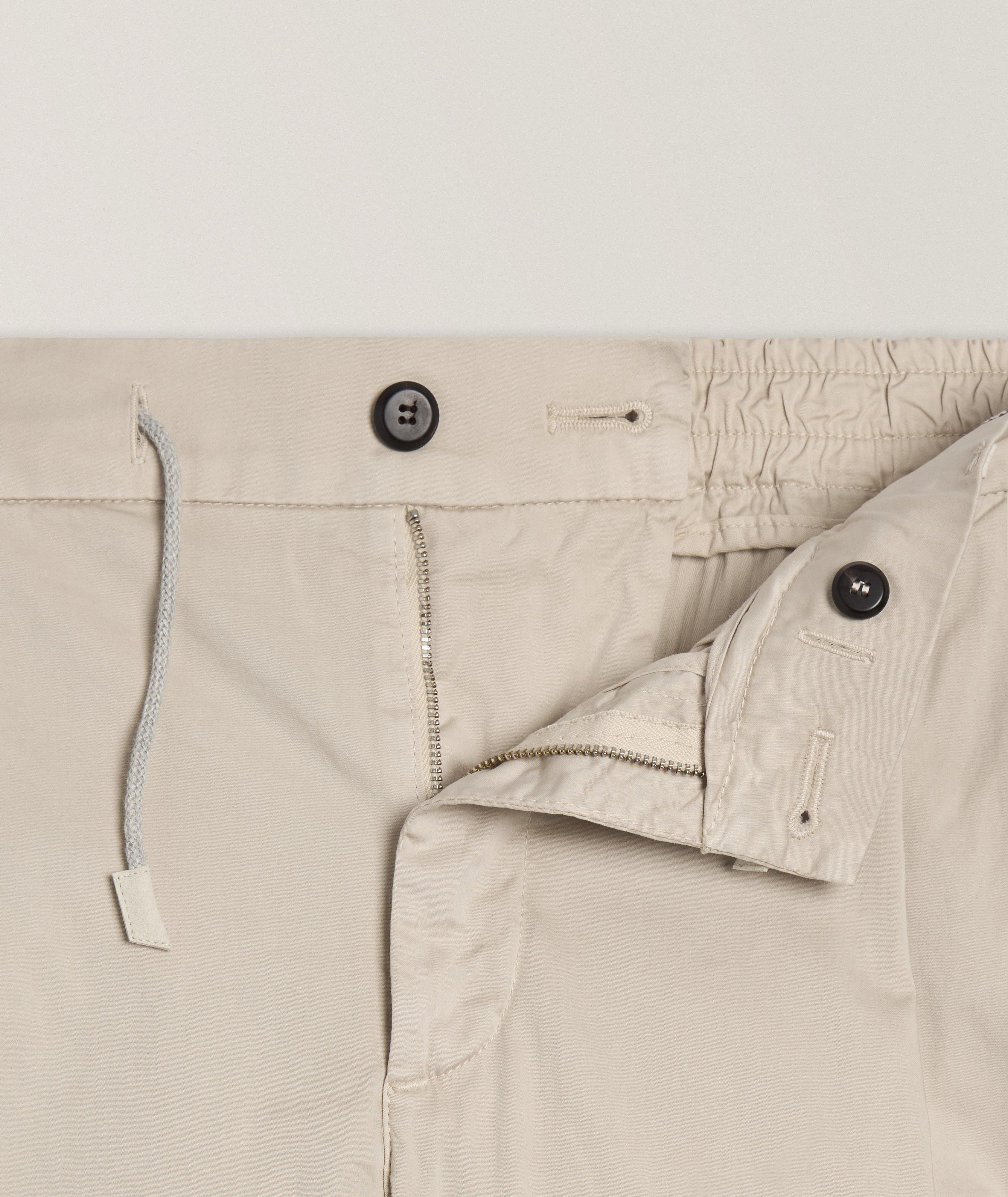 Cotton-Stretch Pleated Joggers image 1