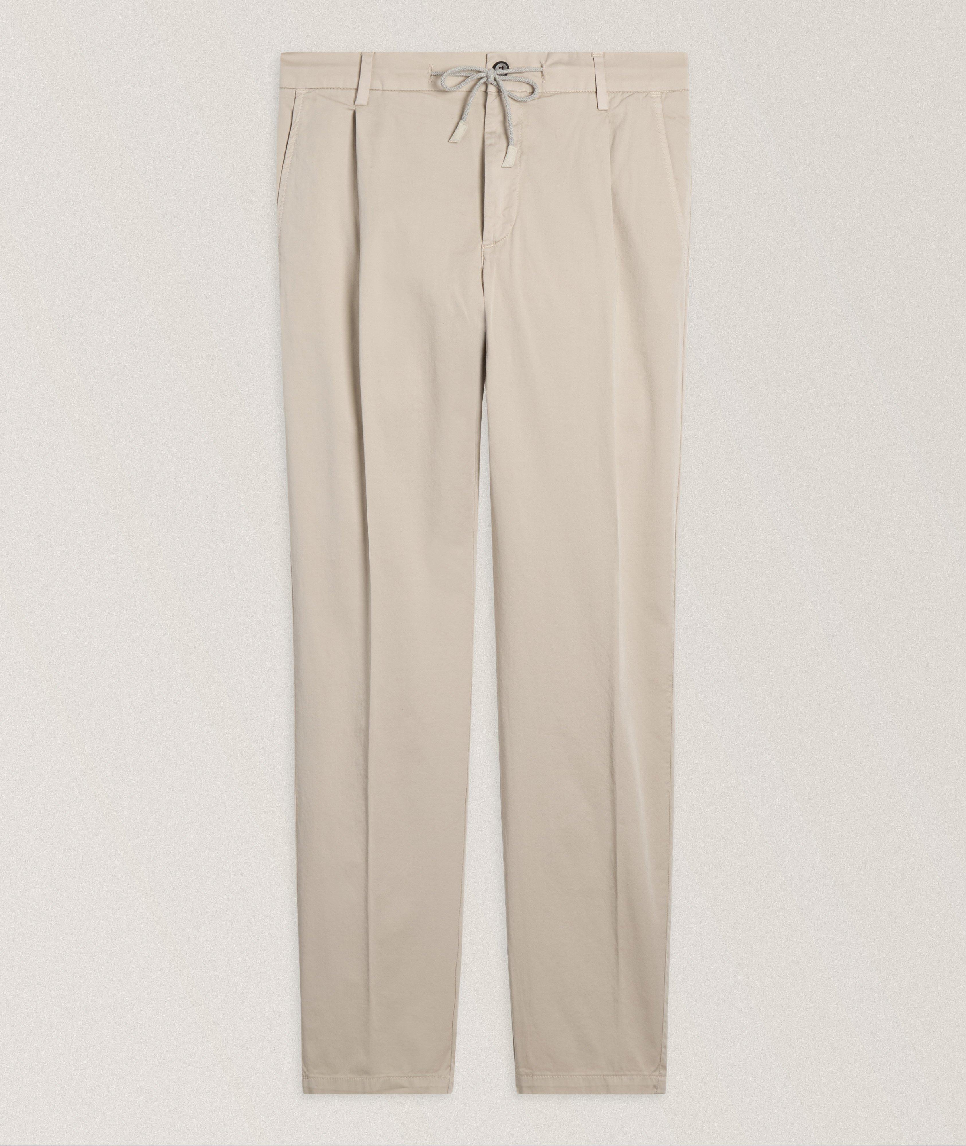 Cotton-Stretch Pleated Joggers image 0