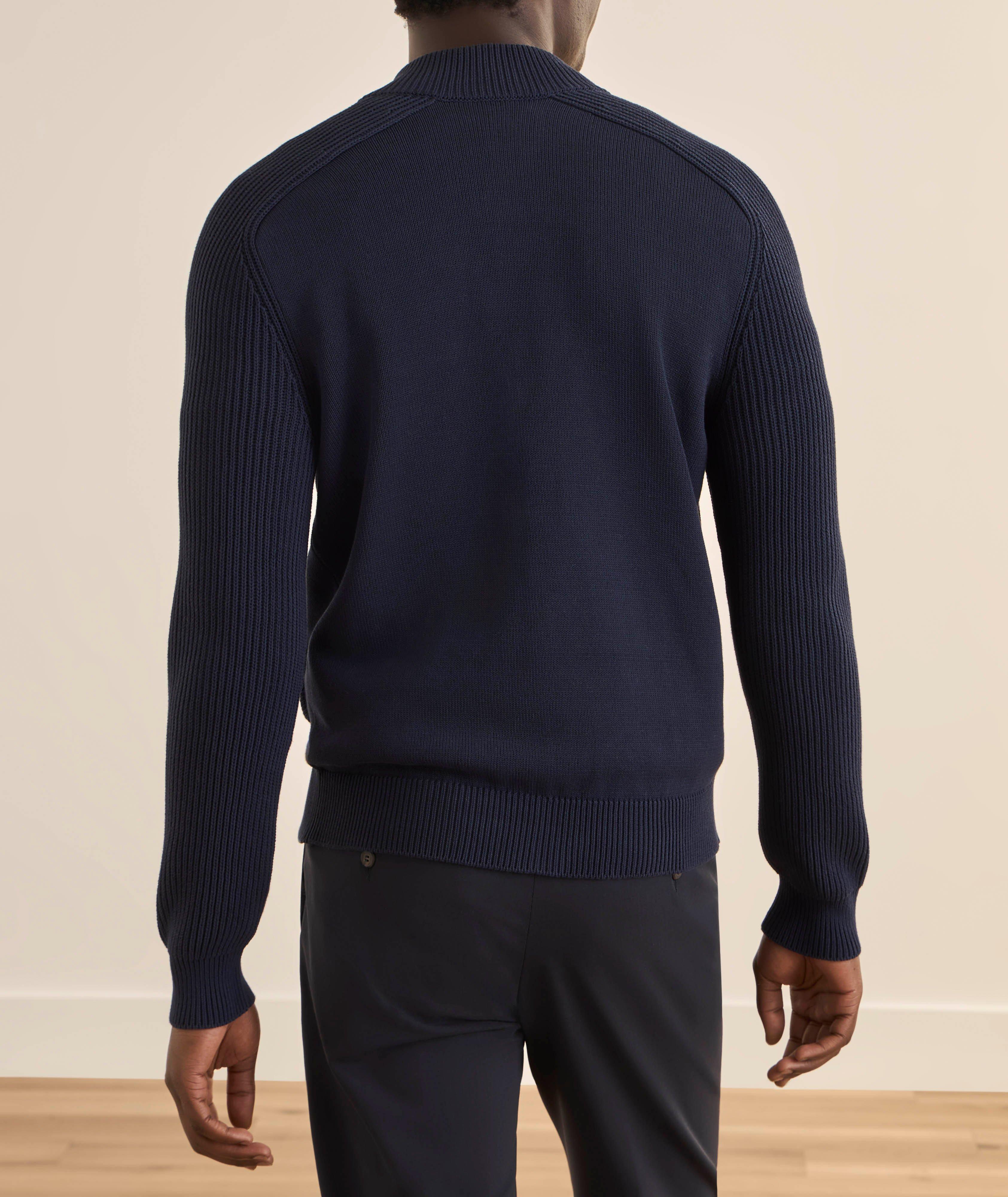 Pull coton tricot côtelé zippée image 2