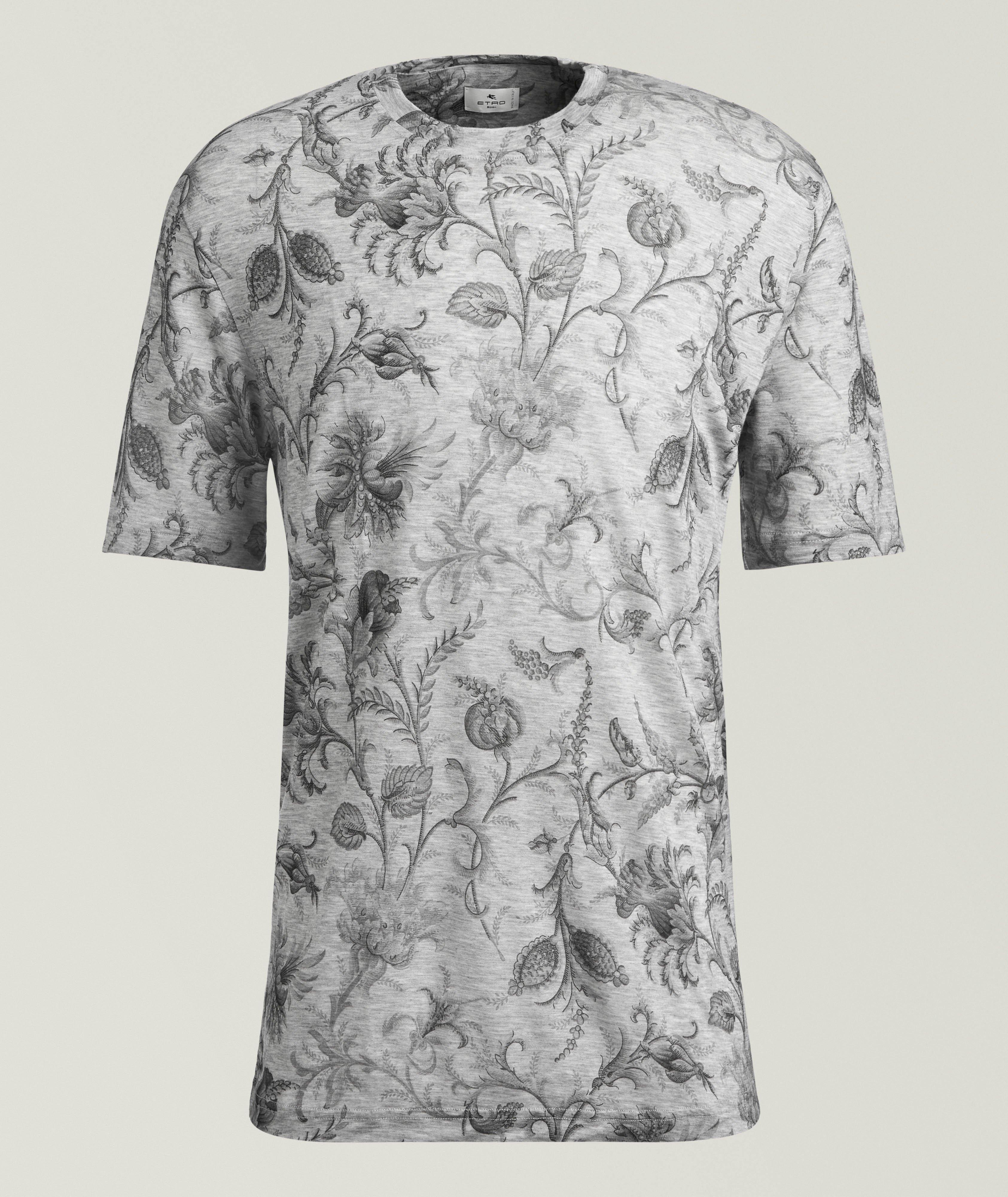 Etro Floral Cotton Mélange Crewneck T-Shirt 