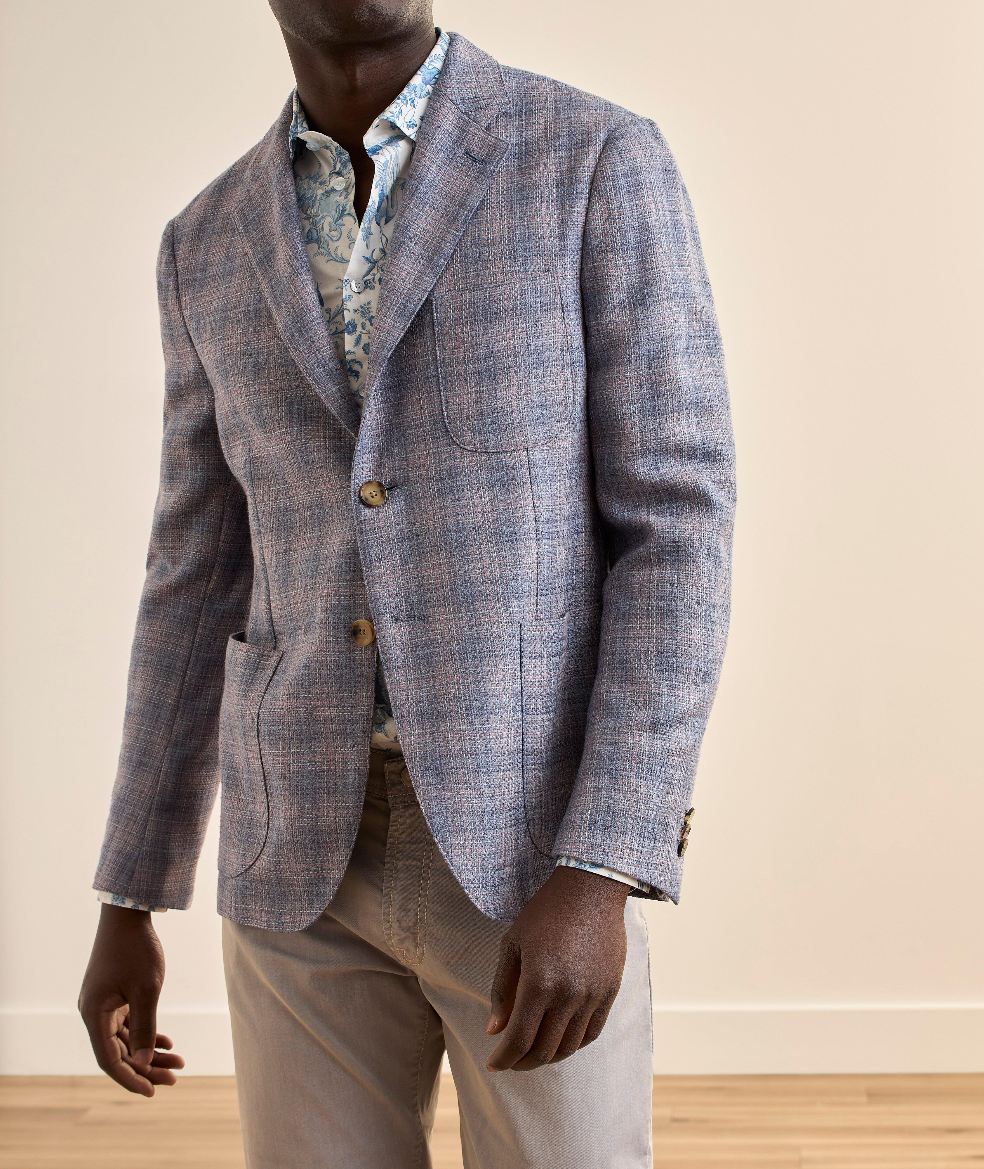 Checked Silk-Wool Sport Jacket  image 1