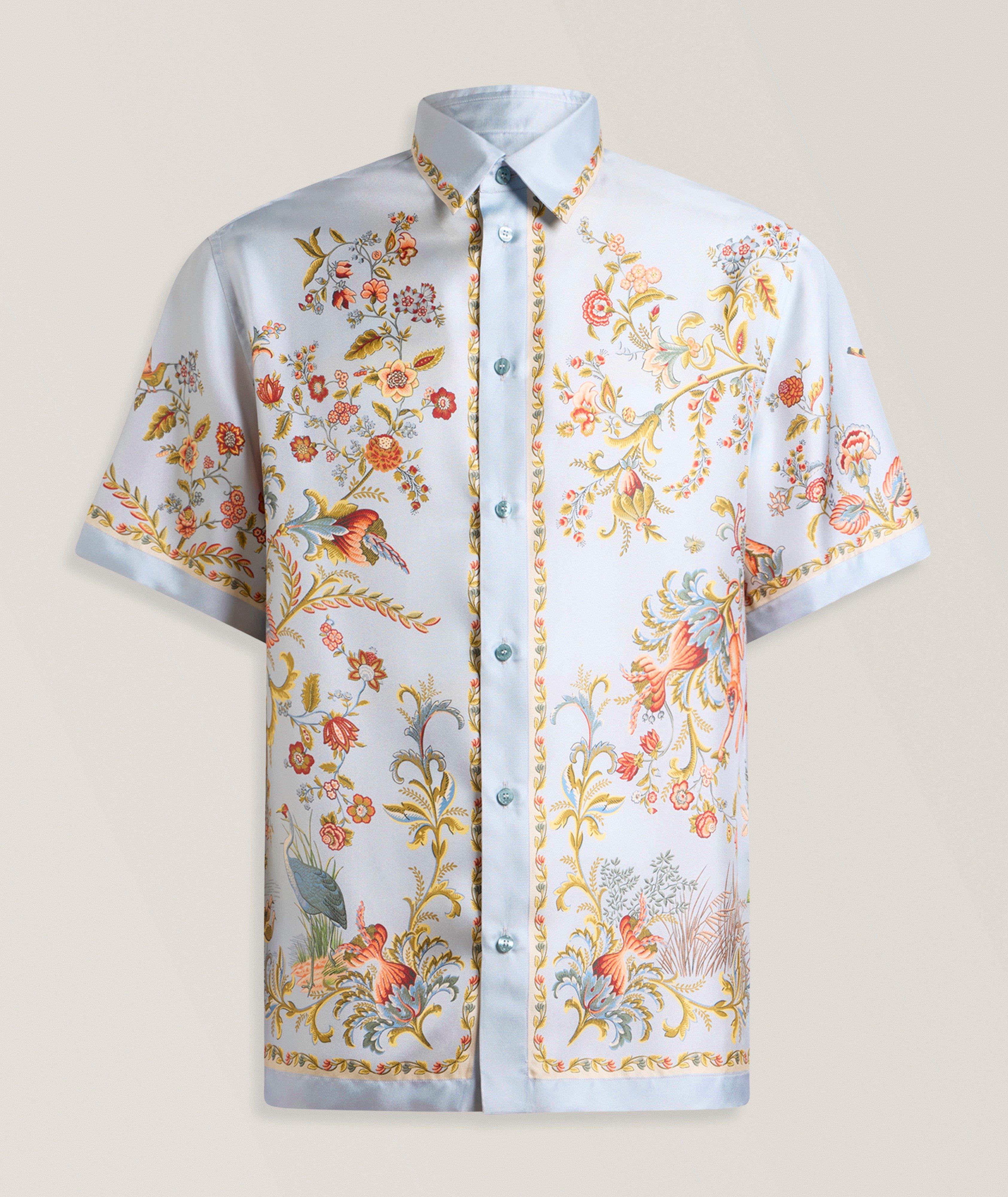 Etro Flora & Fauna Print Silk Shirt 