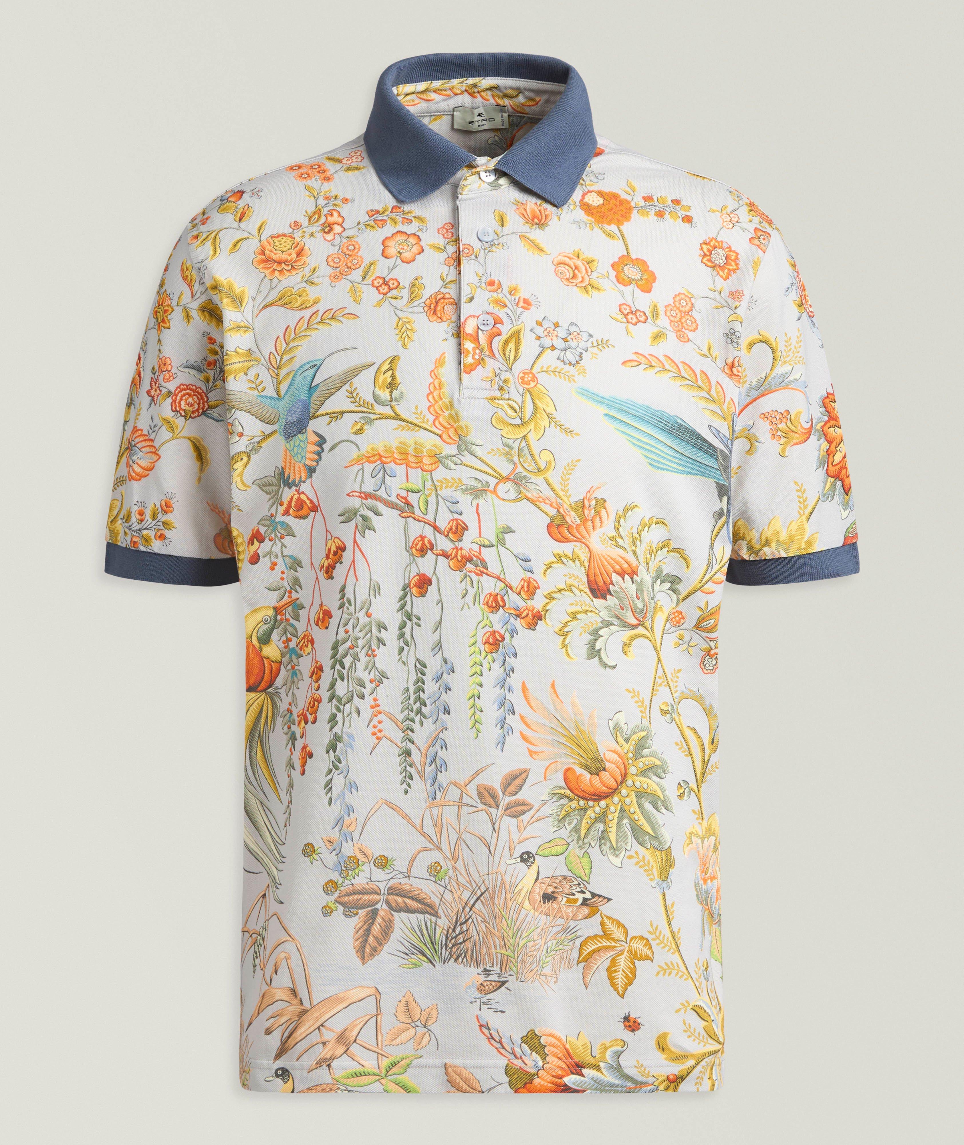 Etro Polo coton piqué floral