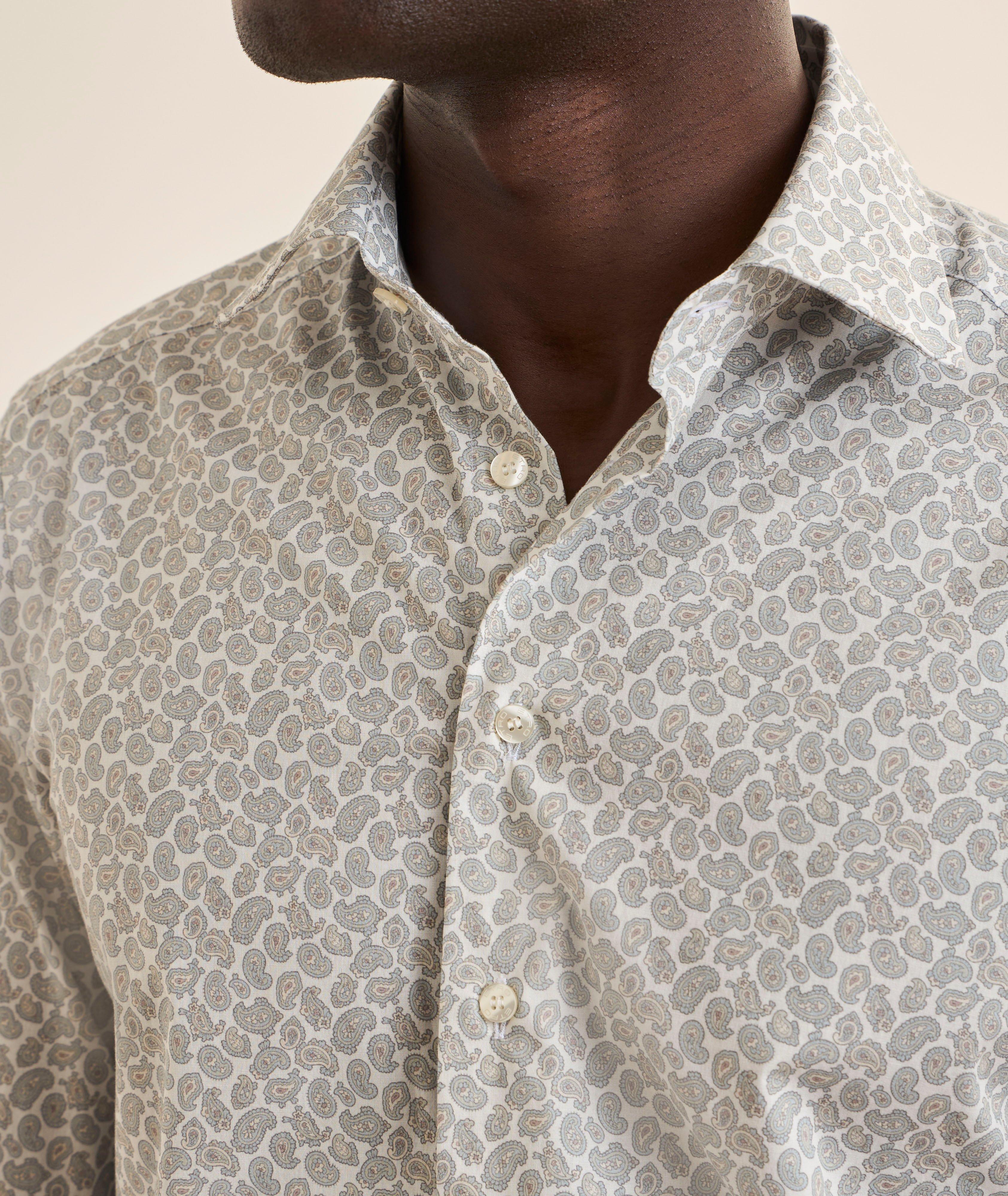 Micro-Paisley Stretch-Cotton Shirt  image 3