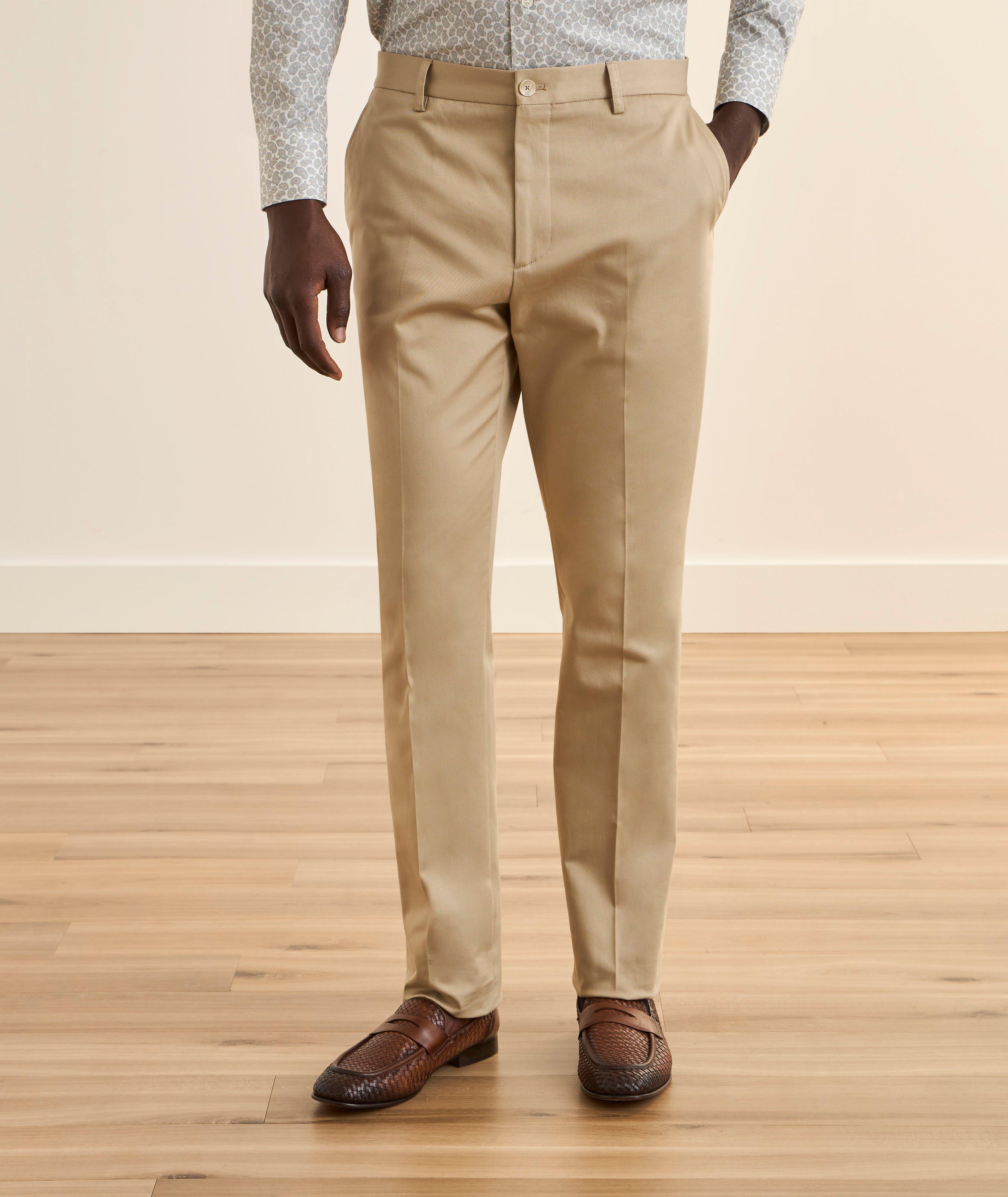 Stretch-Cotton Flat Front Pants  image 1