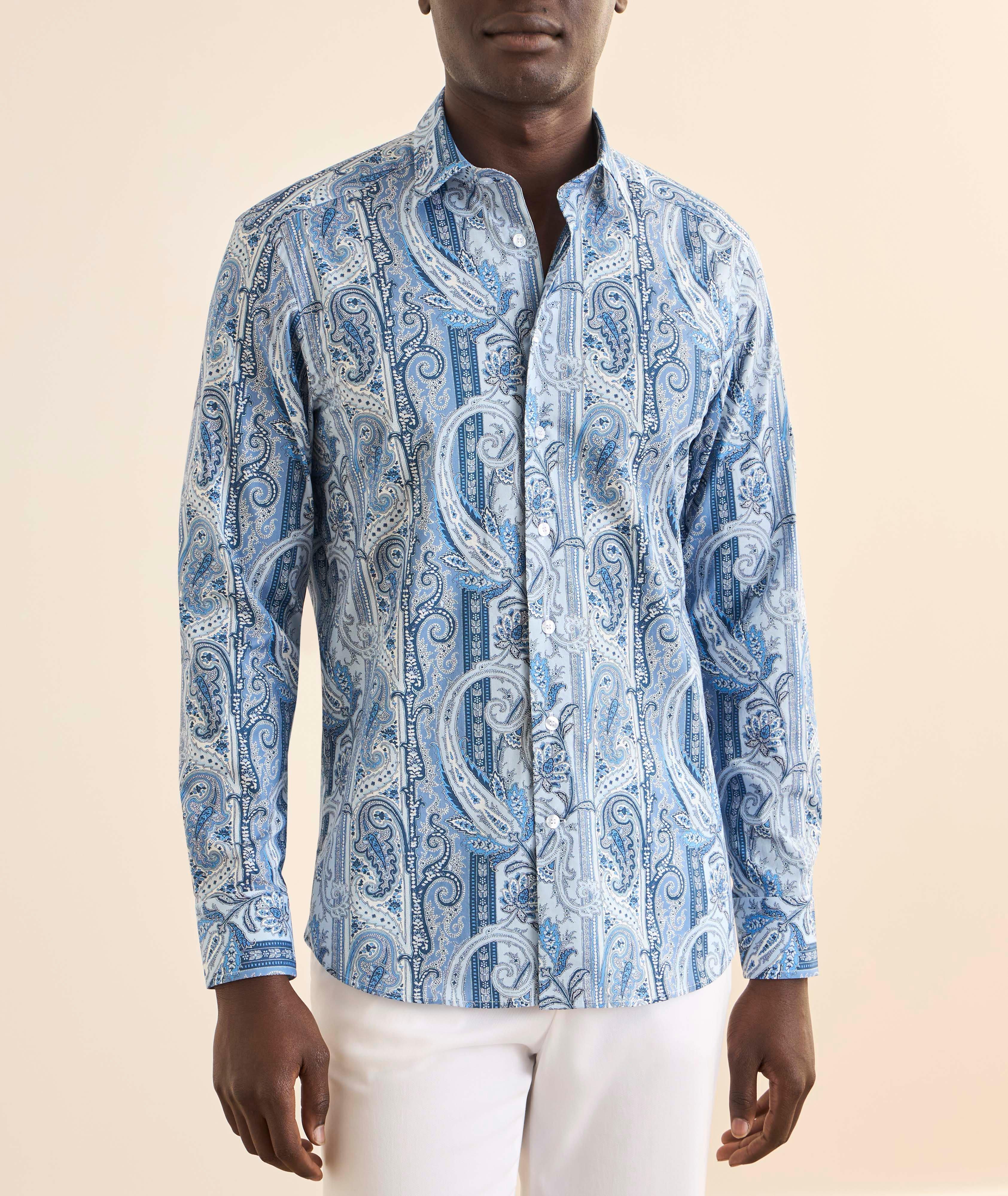 Chemise coton-extensible à paisley image 1